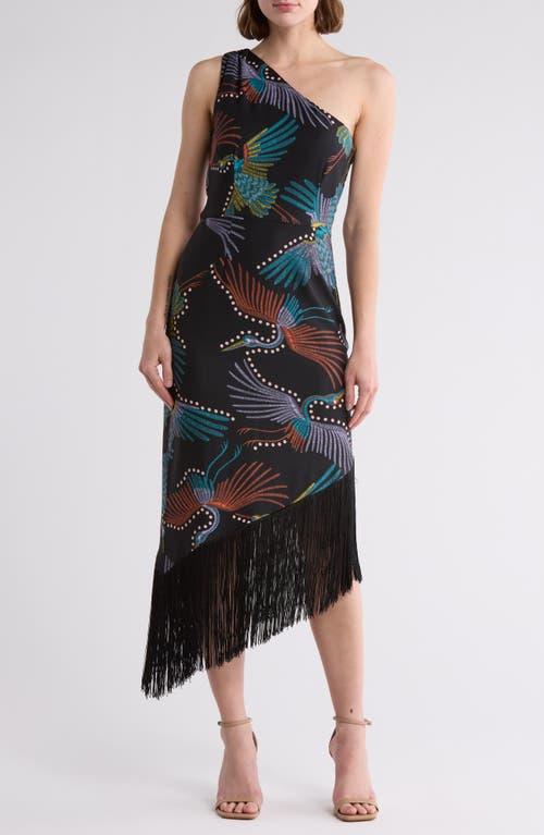 Hutch One Shoulder Fringe Hem Dress in Blue | Lyst Hutch One Shoulder Fringe Hem Dress in Blue | Lyst