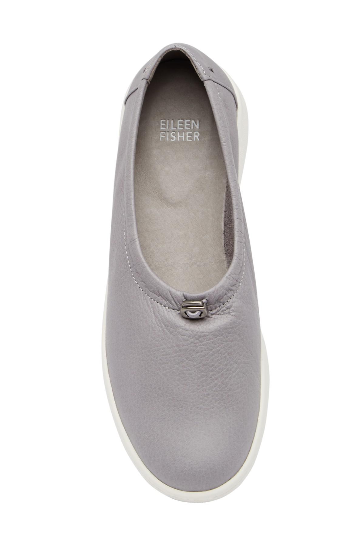 Eileen Fisher Leather Sydney Slip-on Sneaker in Gray - Lyst
