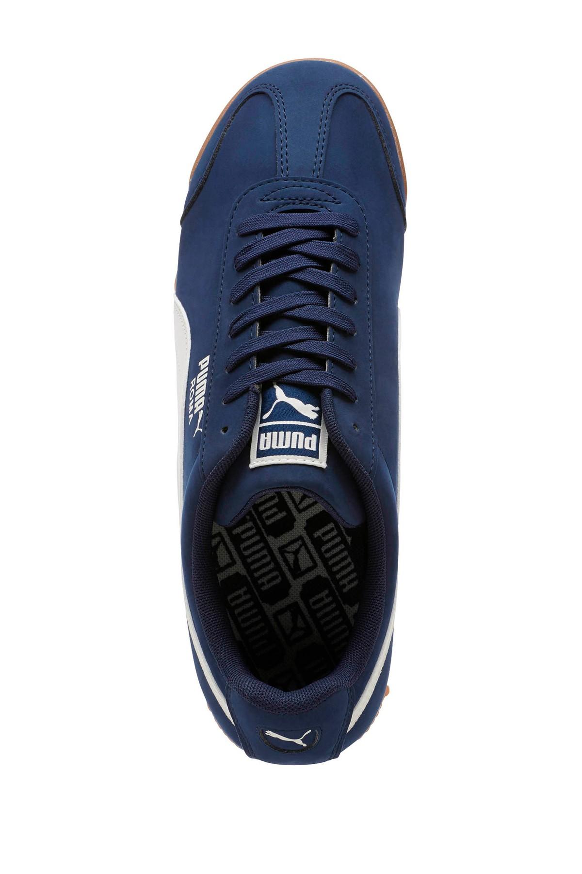 PUMA Roma Smooth Nbk 'peacoat' Shoes - Size 9.5 in Blue for Men | Lyst