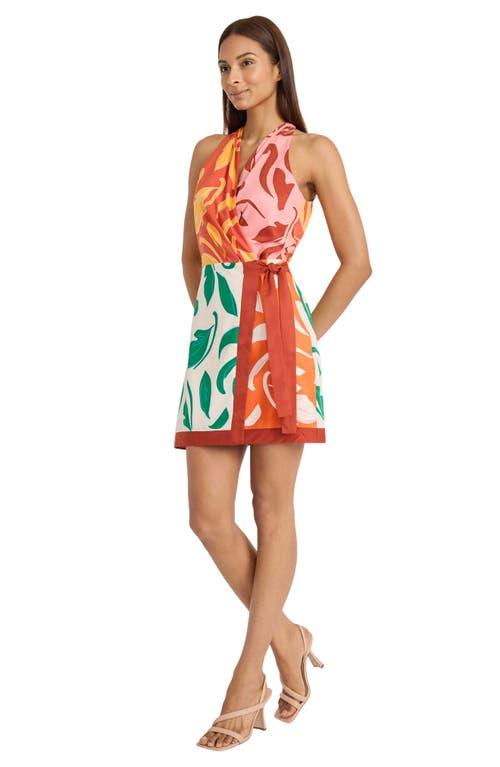 DONNA MORGAN FOR MAGGY Mixed Print Wrap Minidress in Red Lyst