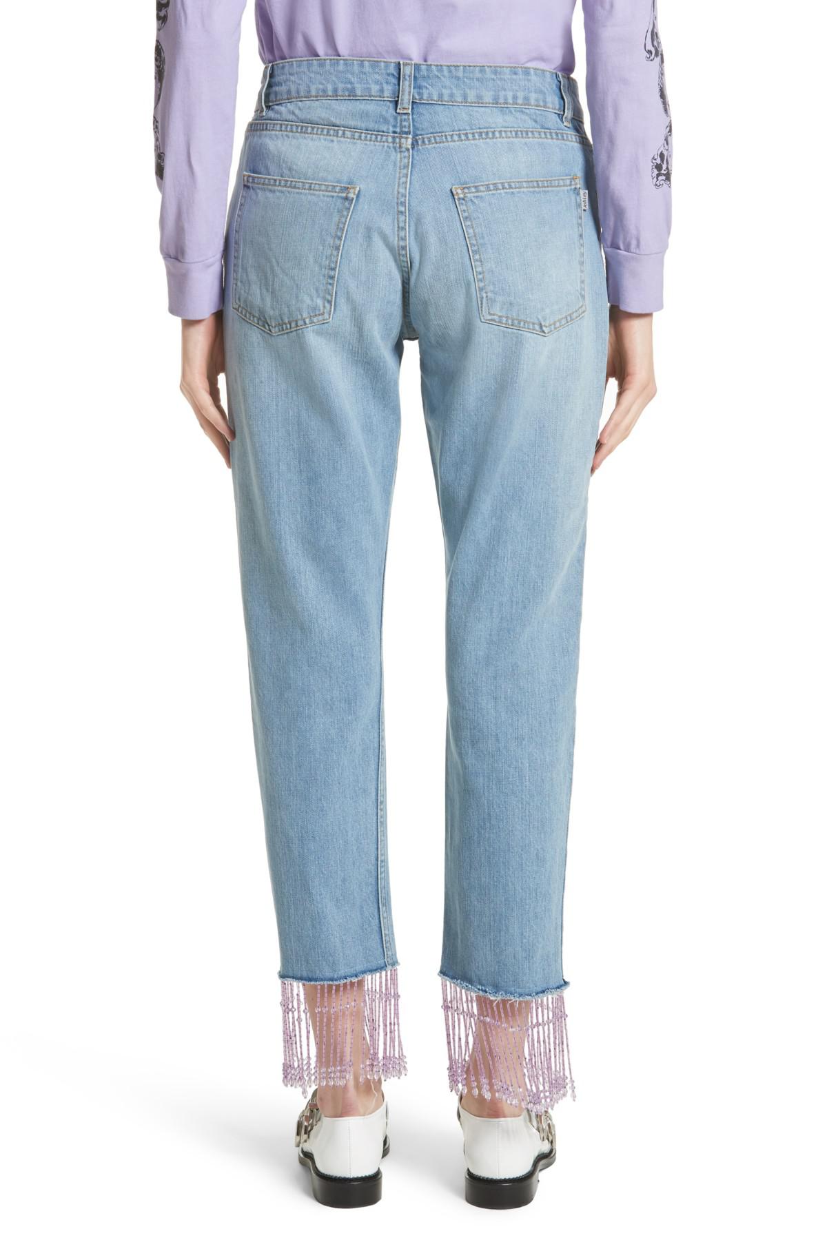beaded fringe jeans