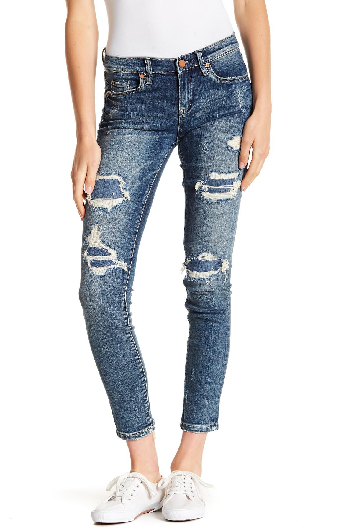 Reade Rip Rep Mid Rise Skinny Jeans 