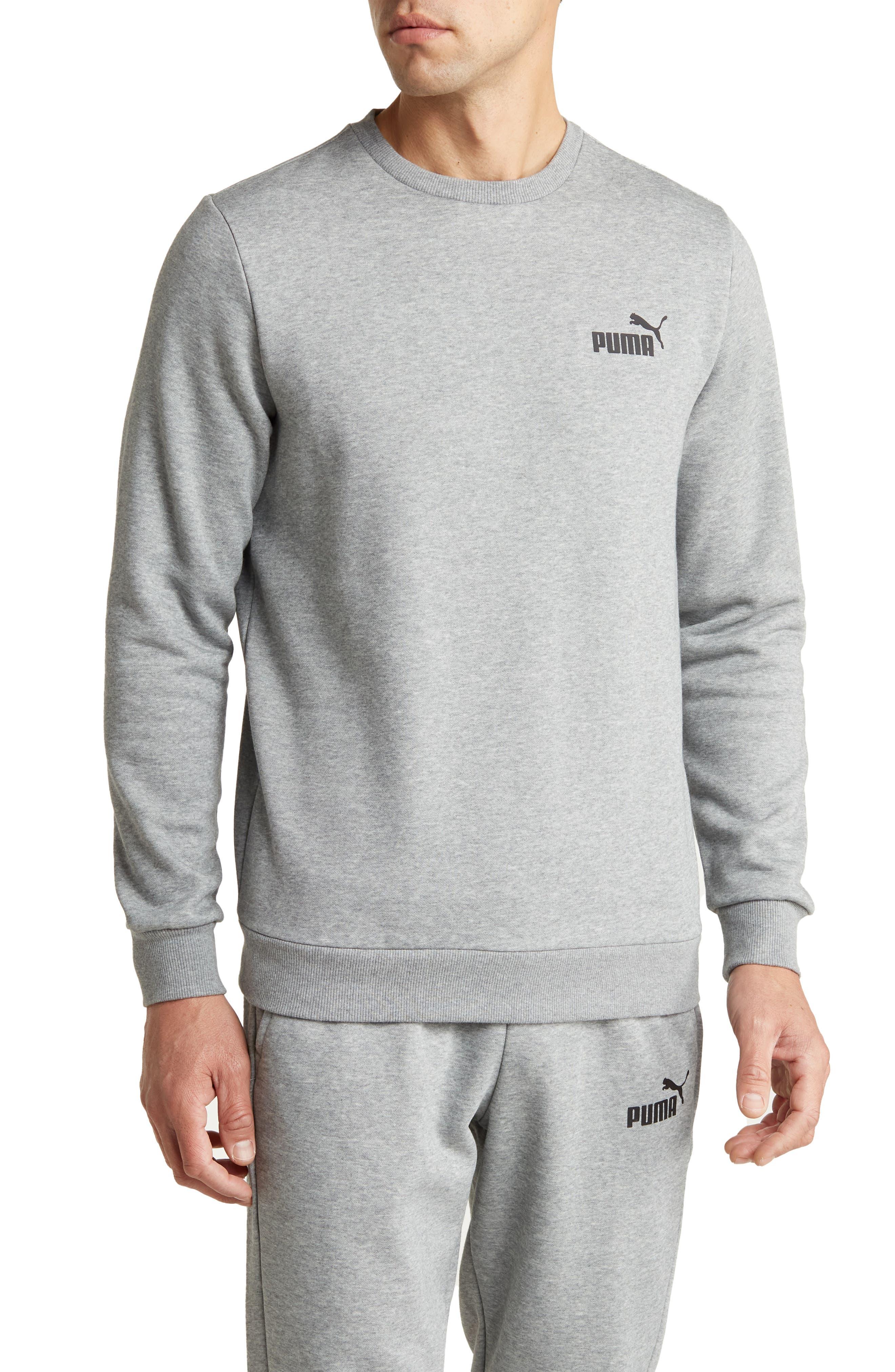 PUMA Essential Fleece Crewneck Sweatshirt in Gray for Men | Lyst | Sweatshirts