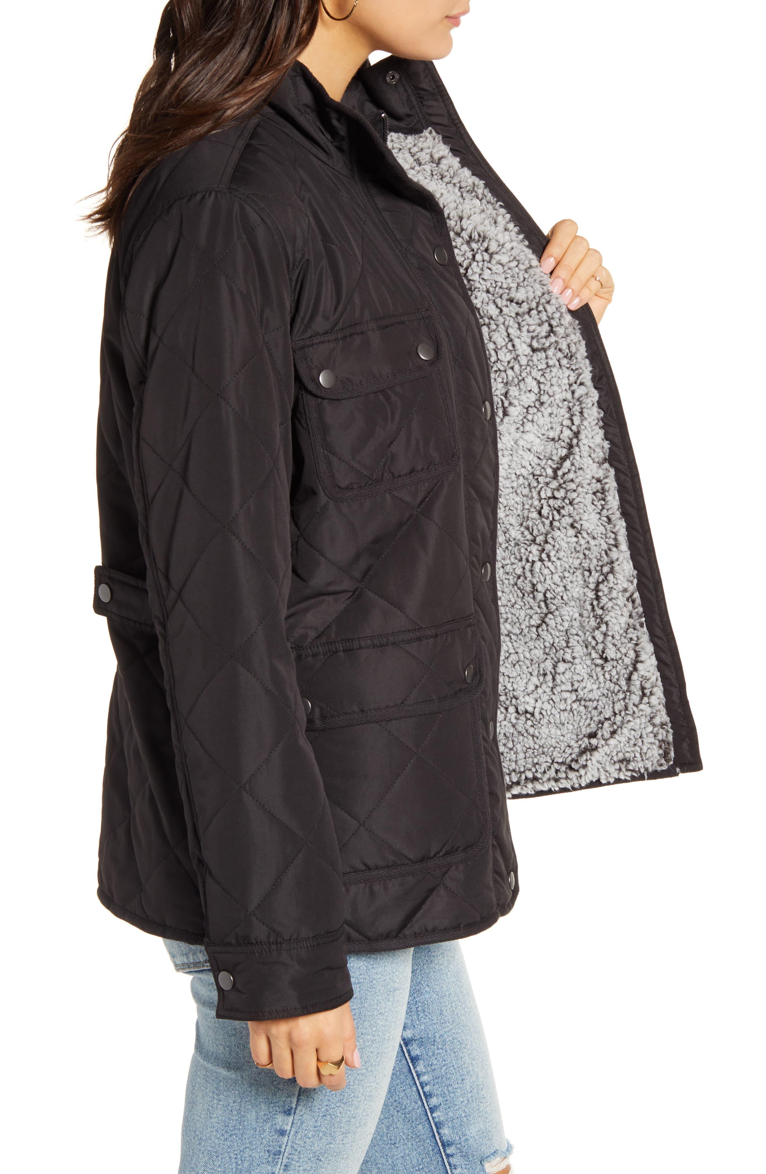 ladies black puffer coats