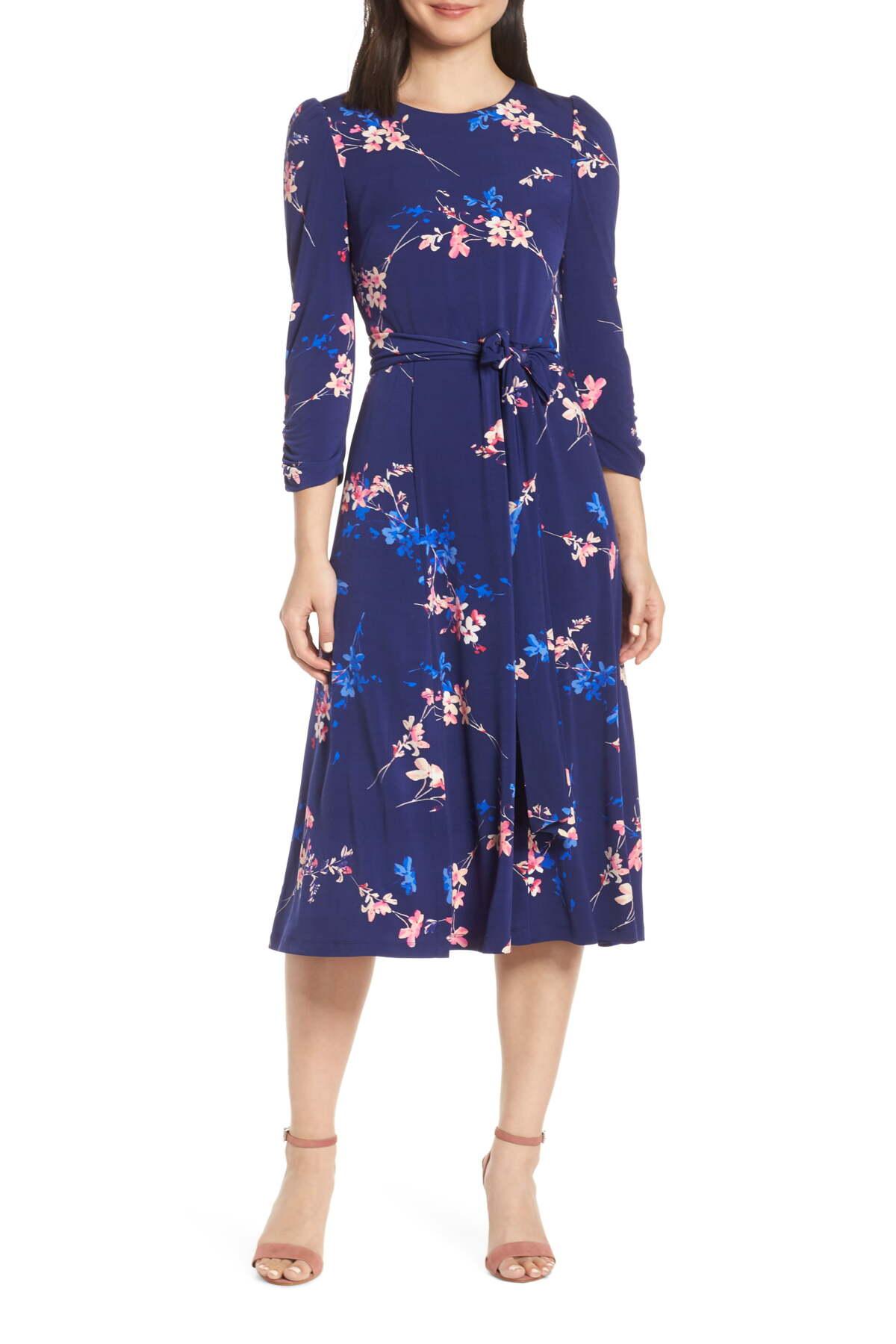 Red bodycon maxi dress with thigh split Eliza j floral long sleeve bodycon midi dress