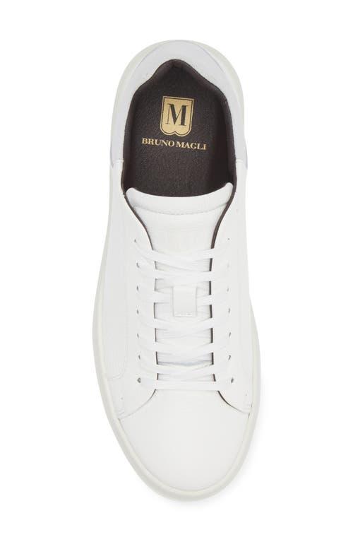 Bruno Magli Sierra Mens White Leather Sneakers Luxury Casual Shoes Sz 9 Bruno Magli Men White Leather Daniel Sneakers Tennis Shoes  main image 3
