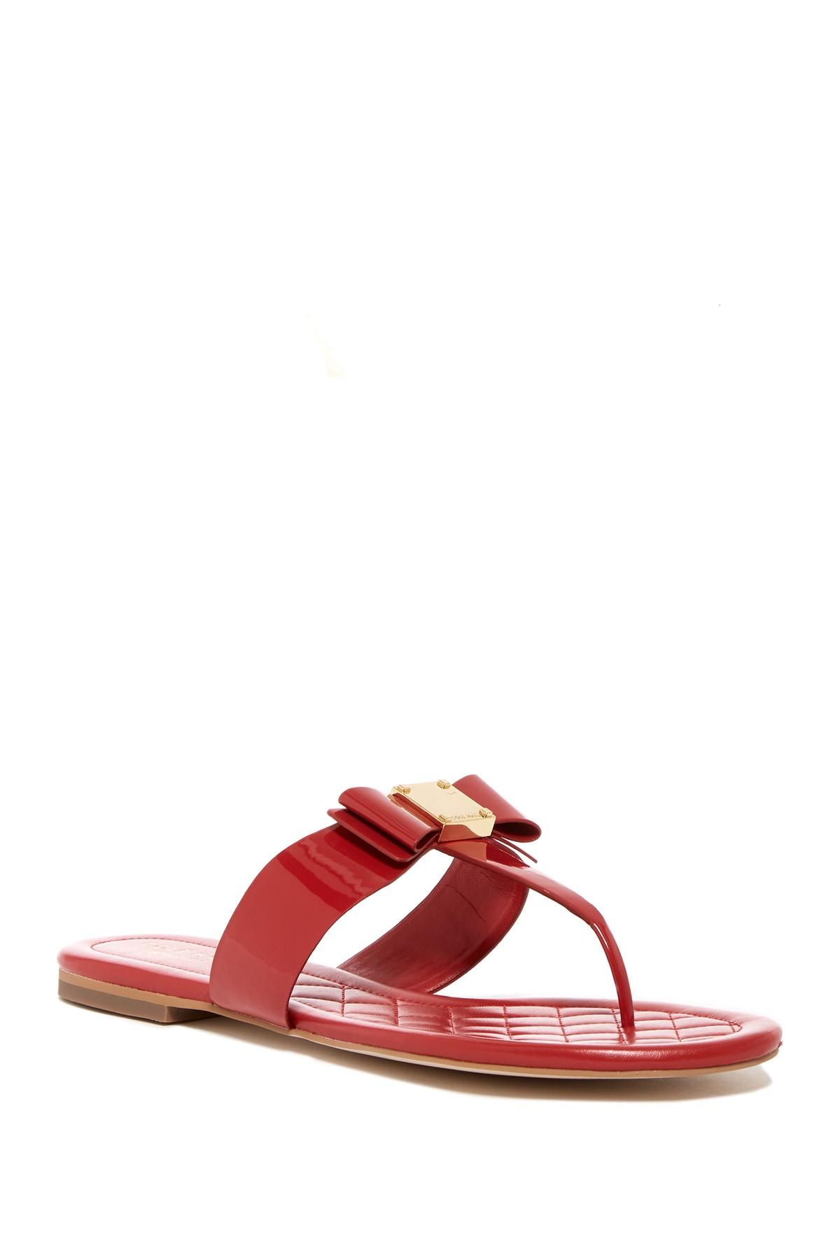 Cole Haan Leather Tali  Bow Sandal  in Red Lyst