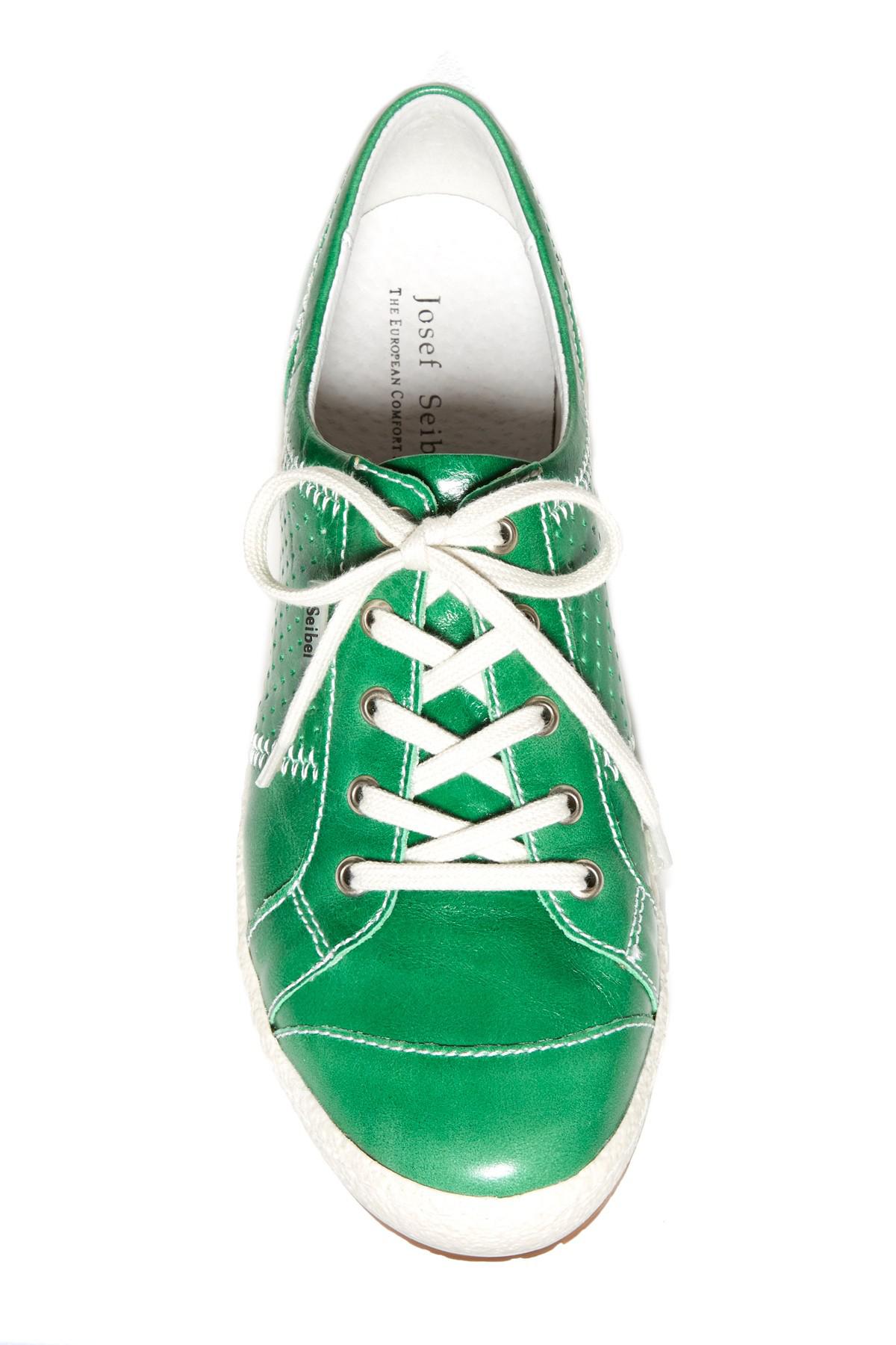 Josef Seibel Leather Caspian Sneaker in Green | Lyst