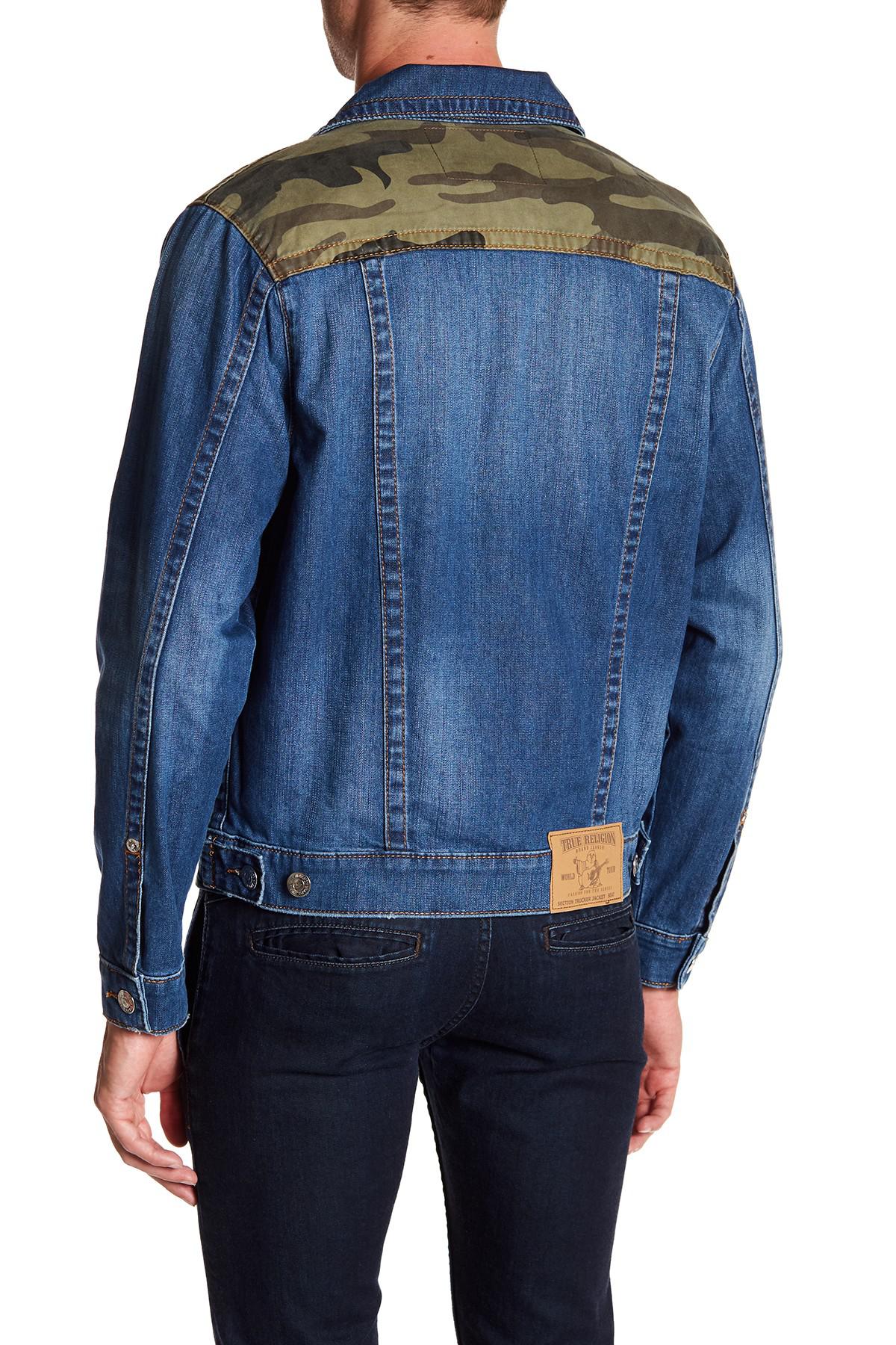 blue camo denim jacket