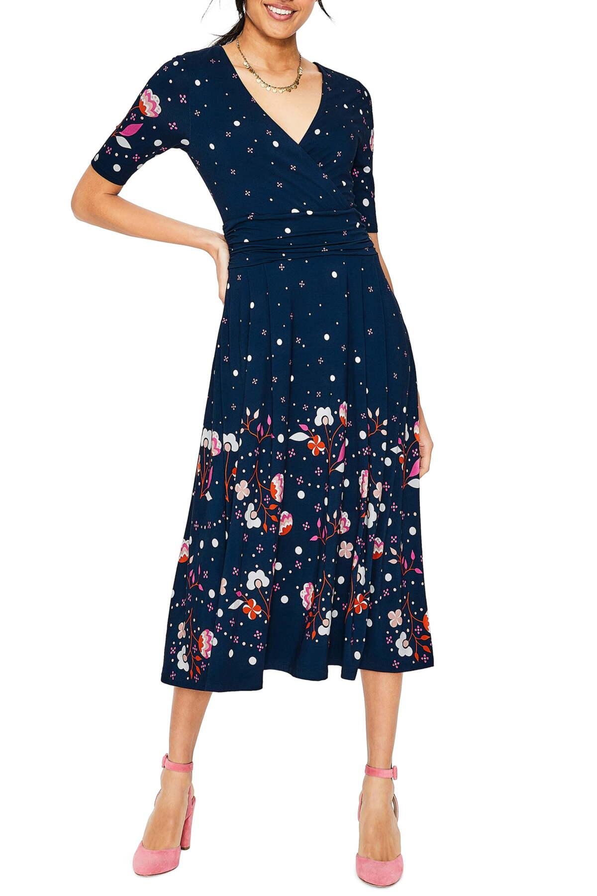 Boden Cassidy Faux Wrap Jersey Dress (regular & Petite) in Blue Lyst