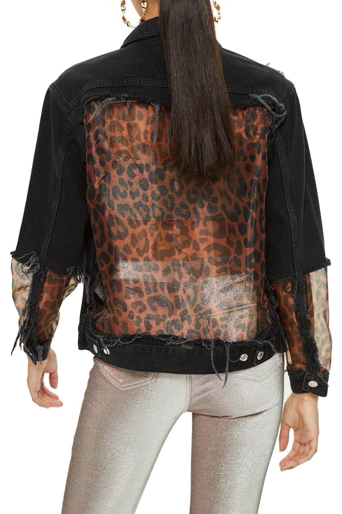 topshop leopard denim jacket