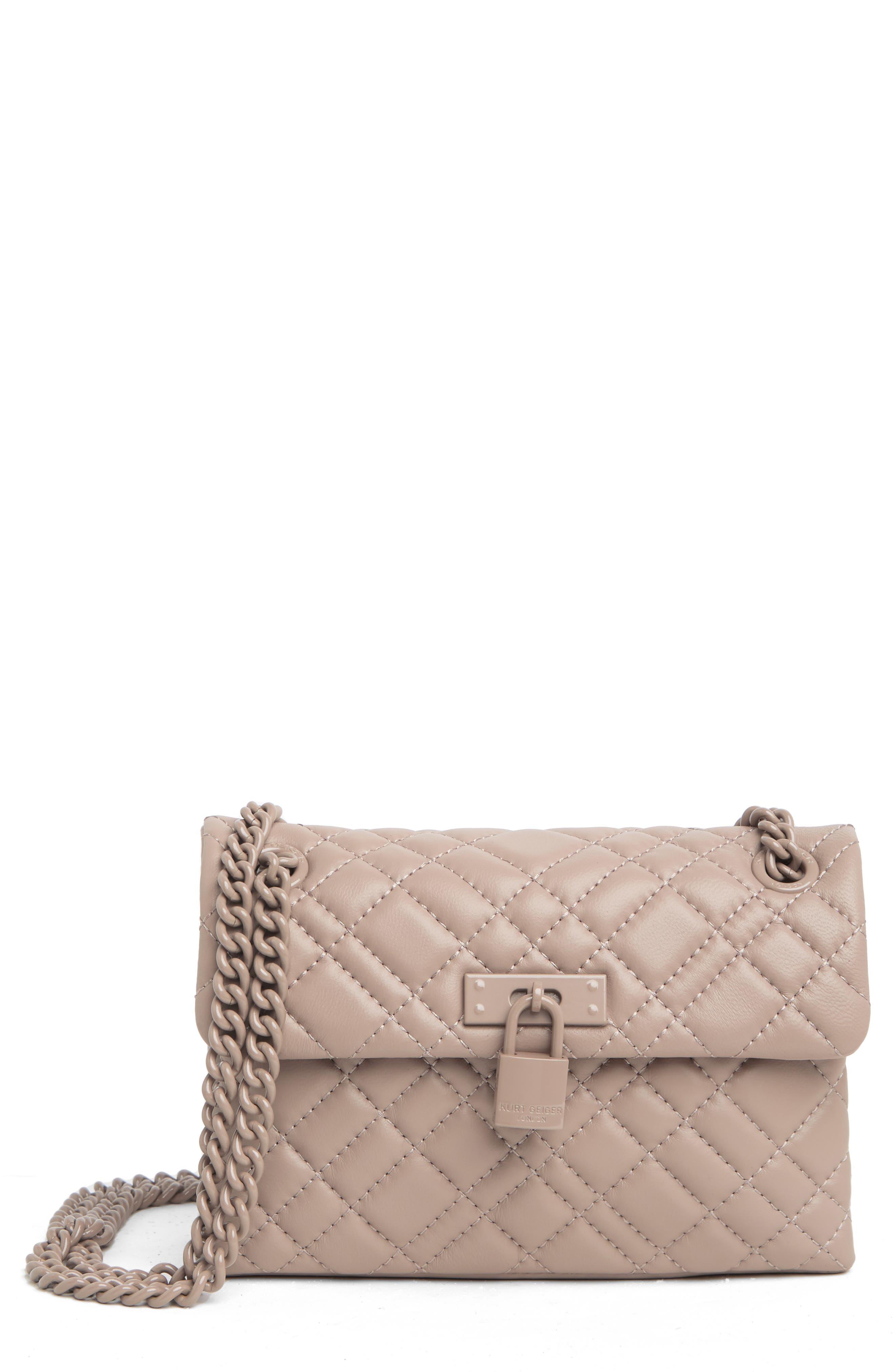 Kurt Geiger Mini Brixton Drench Quilted Leather Shoulder Bag In Light