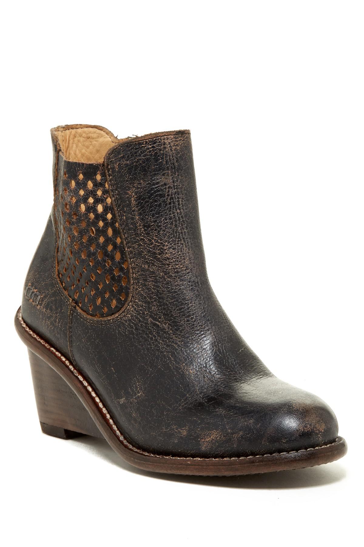 Bed Stu Leather Countess Wedge Bootie 