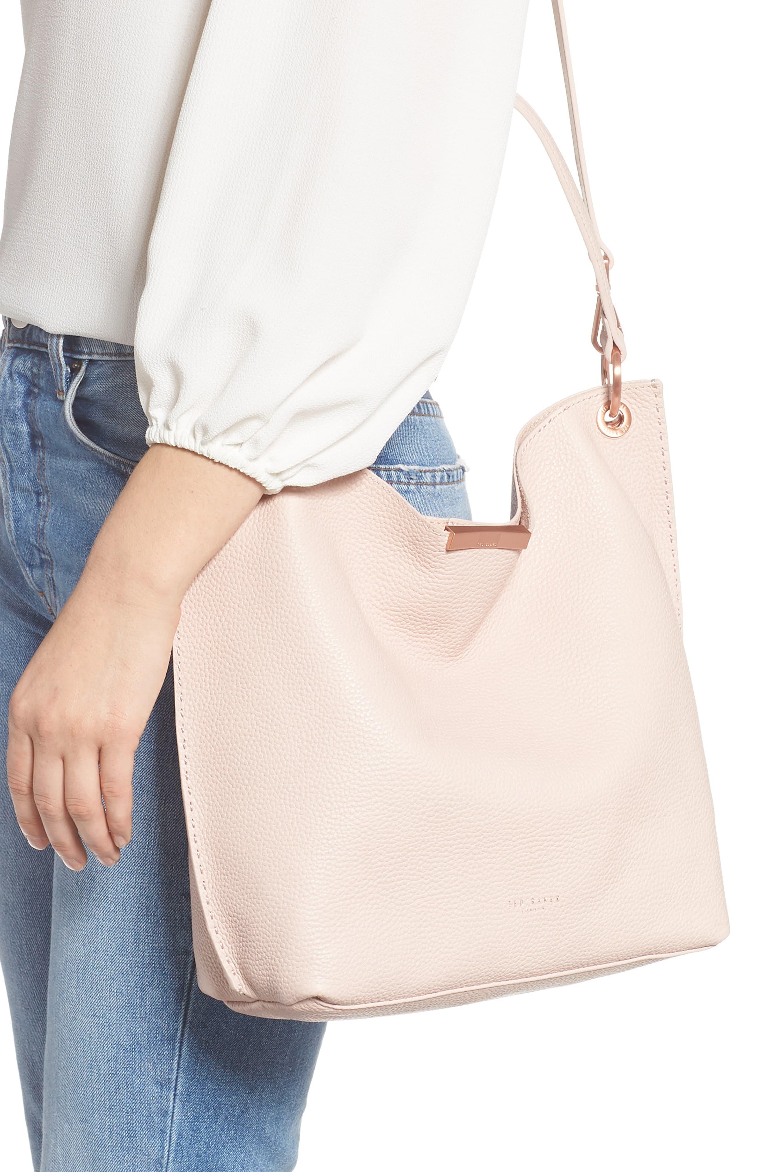 Ted Baker Candiee Faceted Bar Leather Hobo in Pink - Lyst