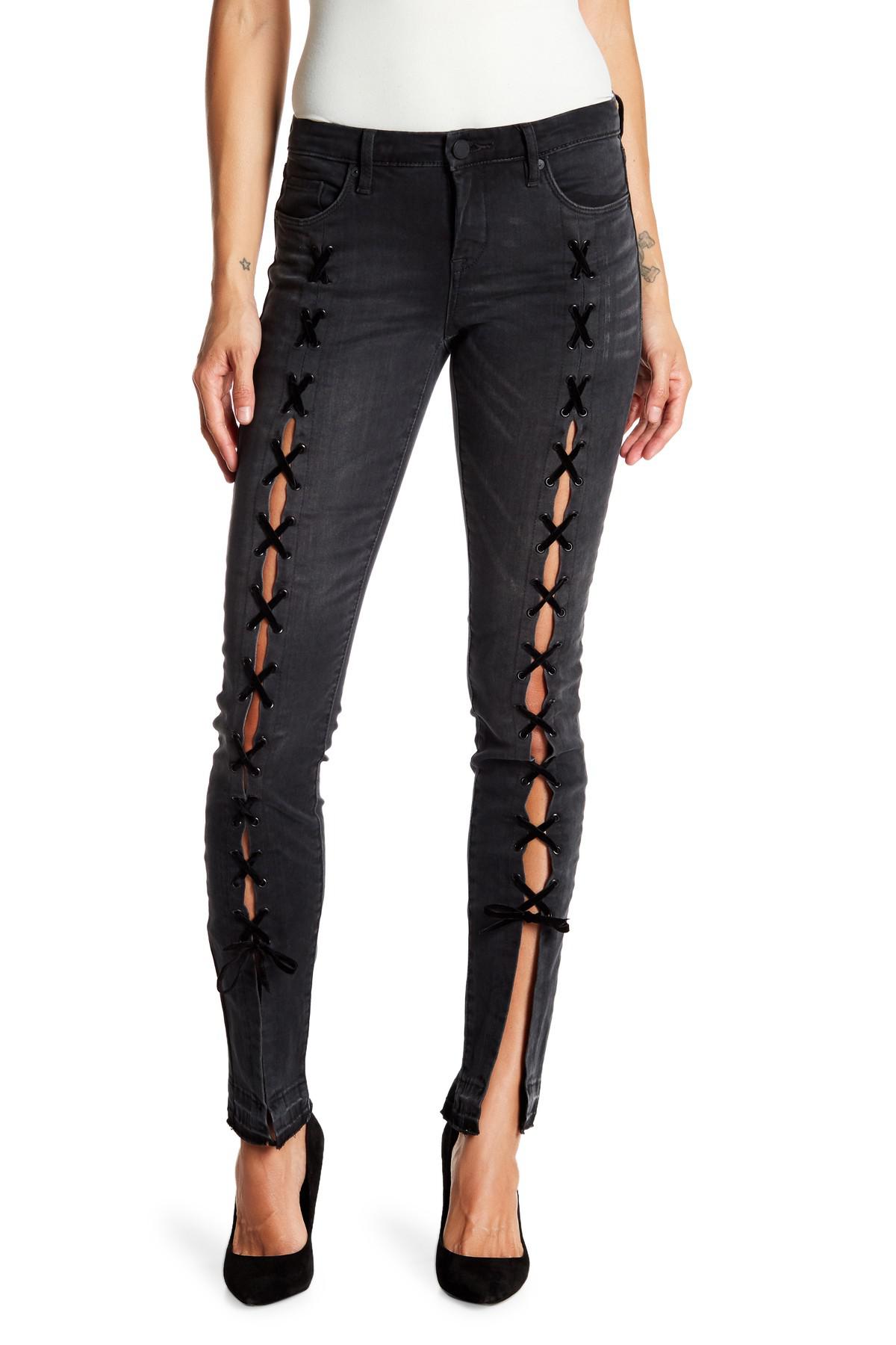 Blank NYC Denim Lace-up Skinny Jeans in 