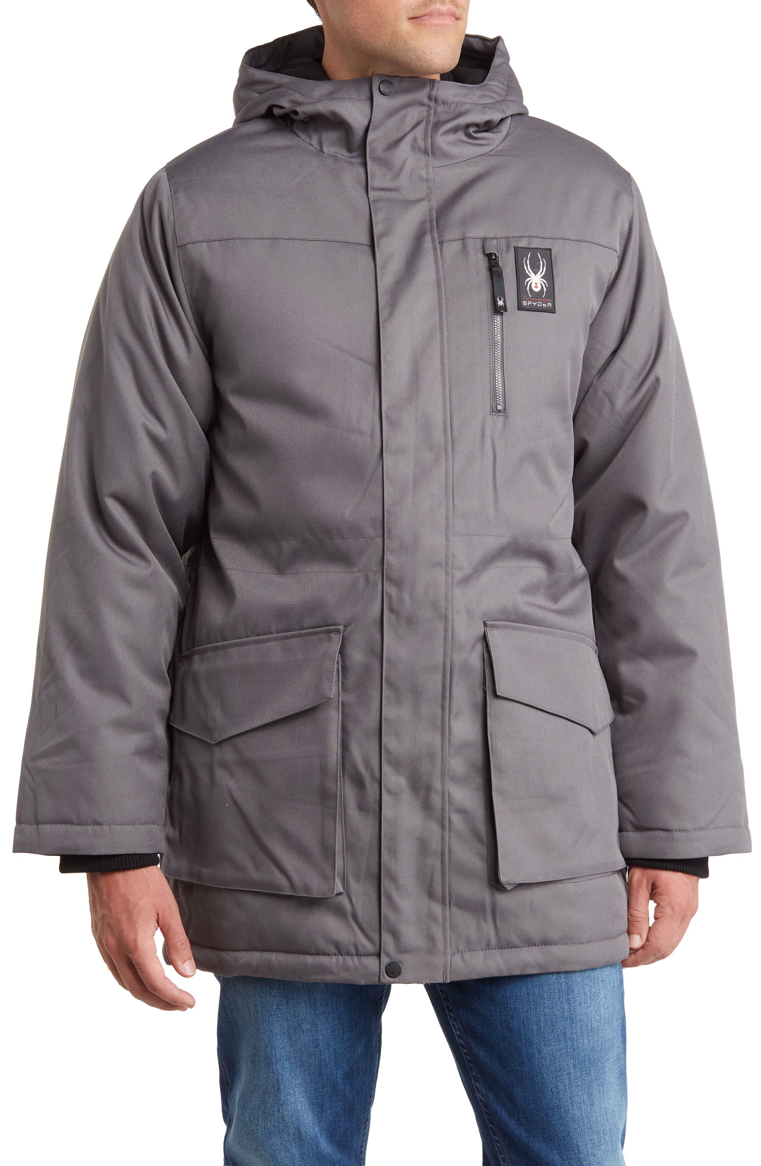 Spyder Cargo Pocket Hooded Parka in Gray for Men Lyst