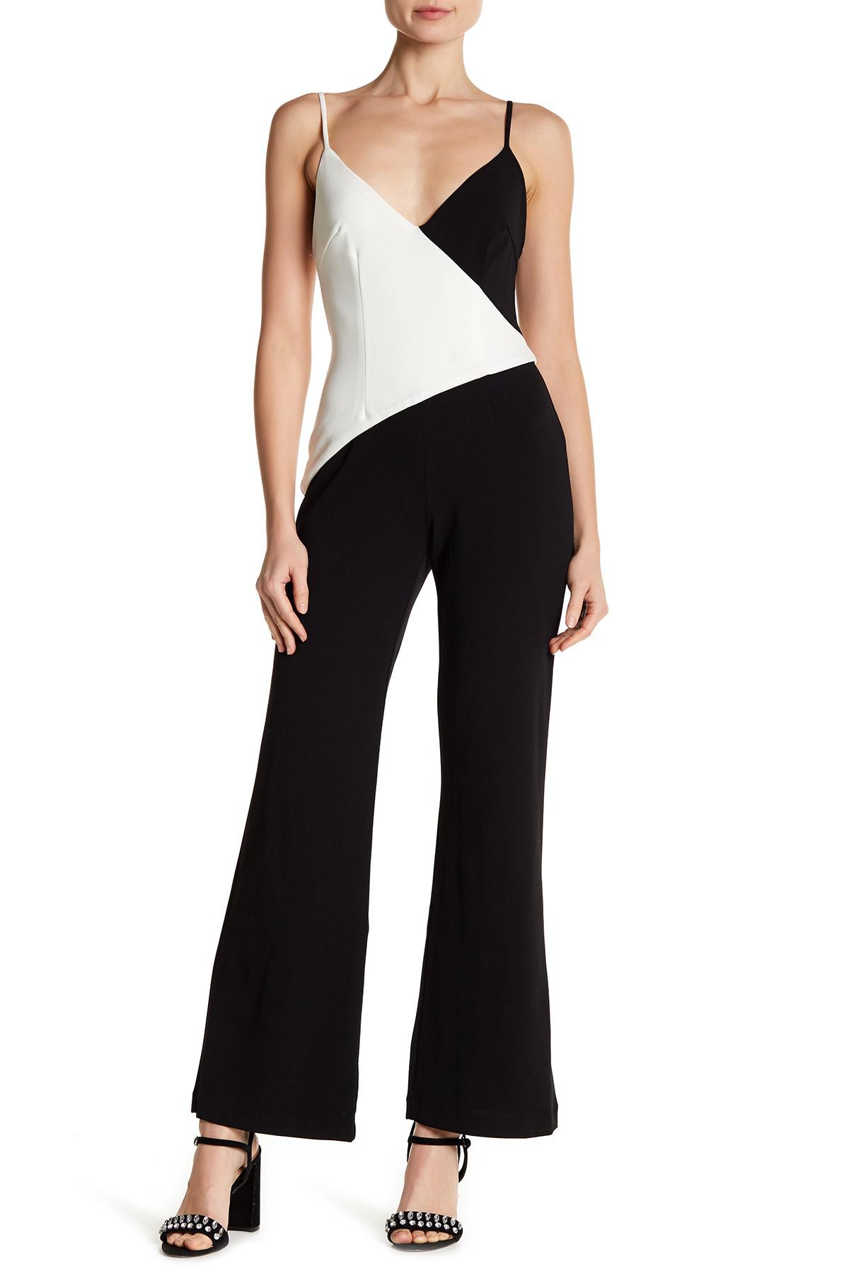 Alexia Admor Synthetic Colorblock Jumpsuit in Black - Lyst