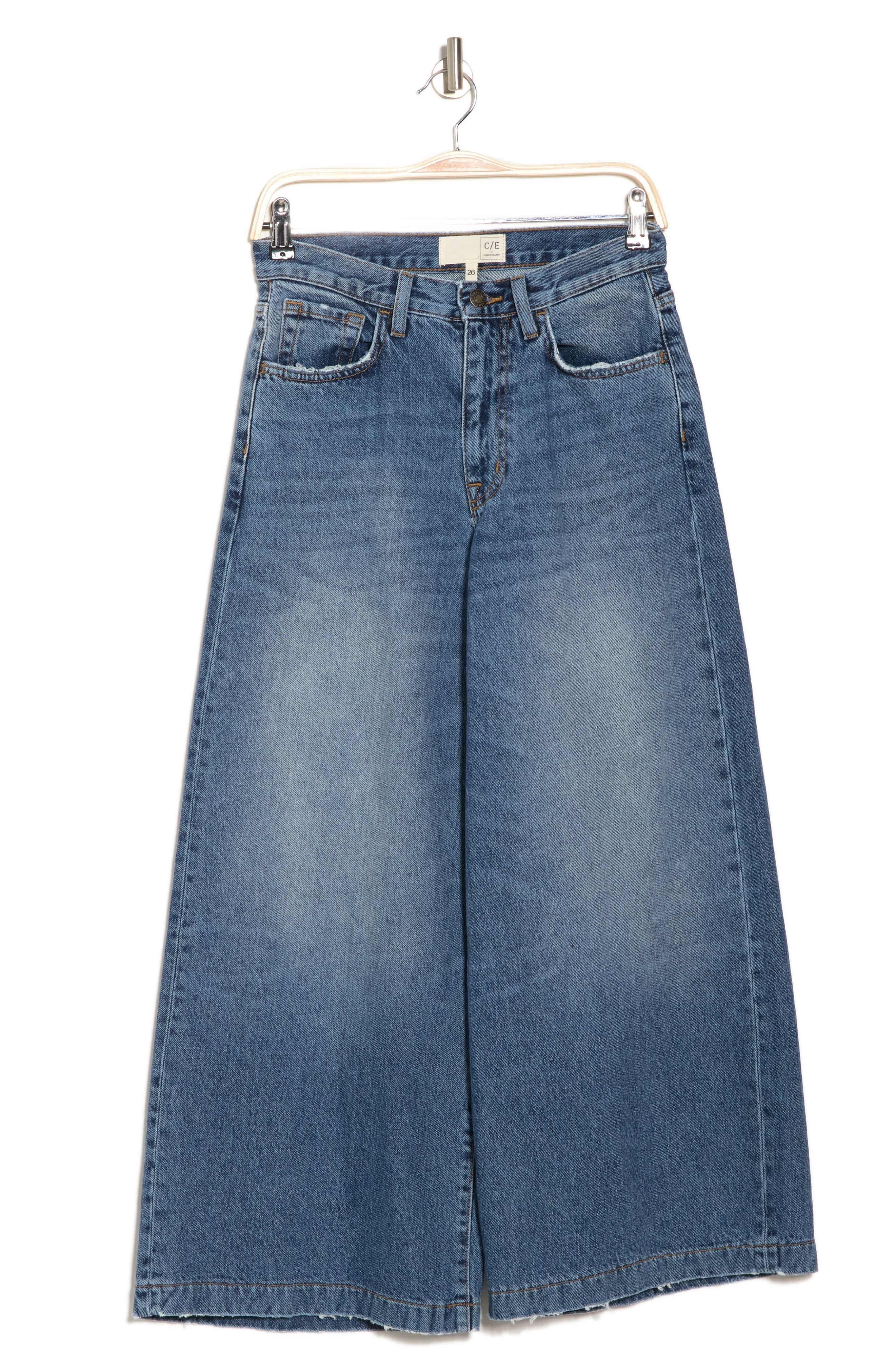 Current/Elliott Wide Leg Crop Jeans in Blue | Lyst