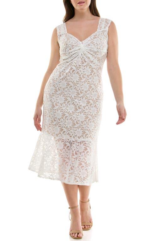 Nicole Miller Stretch Lace Bodycon Dress in White | Lyst