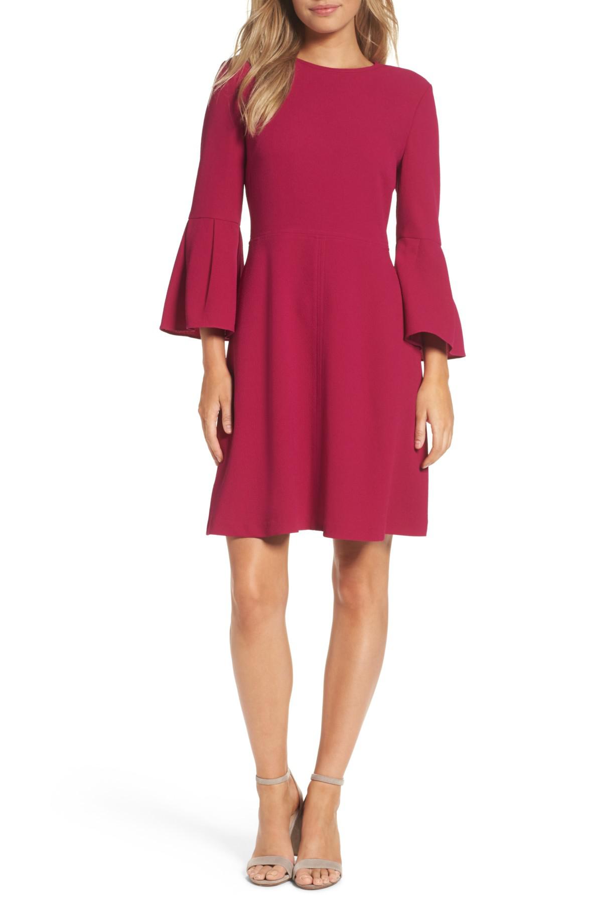 bell sleeve fit & flare dress eliza j