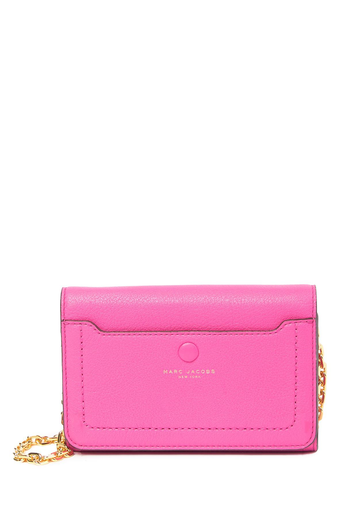 Marc Jacobs Empire City Leather Wallet Crossbody Bag in Pink - Lyst