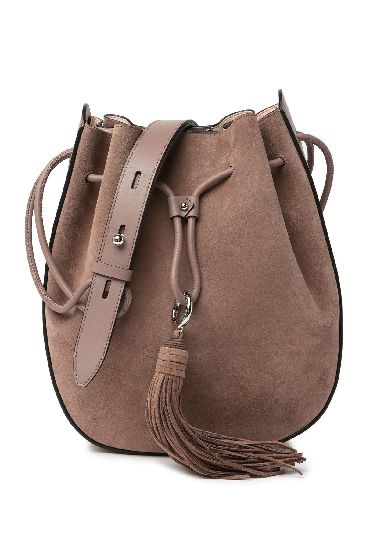 Rebecca Minkoff Lulu Suede Leather Shoulder Bag in Brown Lyst