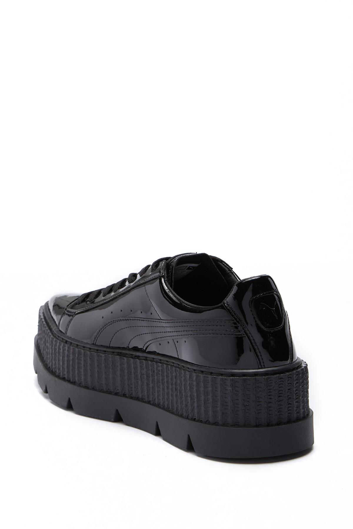 PUMA Fenty By Rihanna Pointed Toe Creeper Patent Platform Sneaker in Black  | Lyst