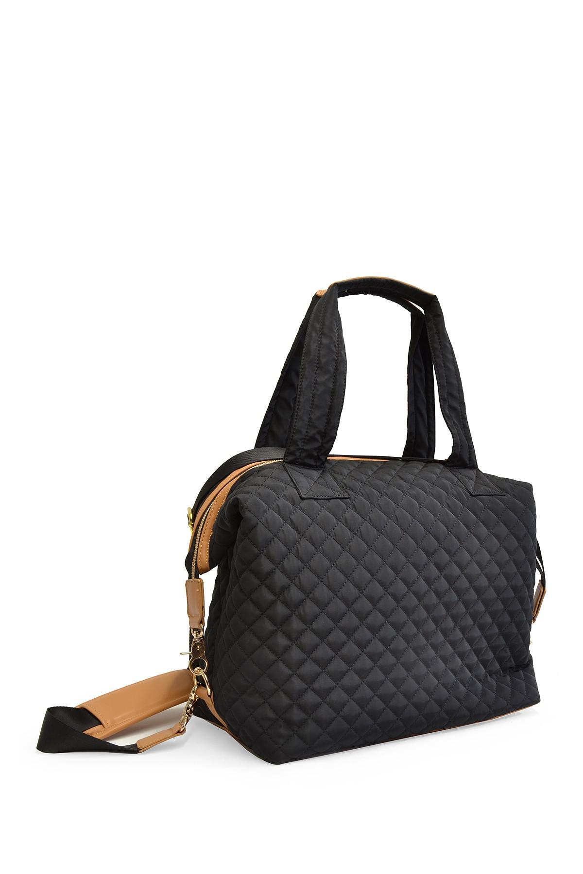 Adrienne Vittadini Synthetic Quilted Duffel Bag in Black - Lyst