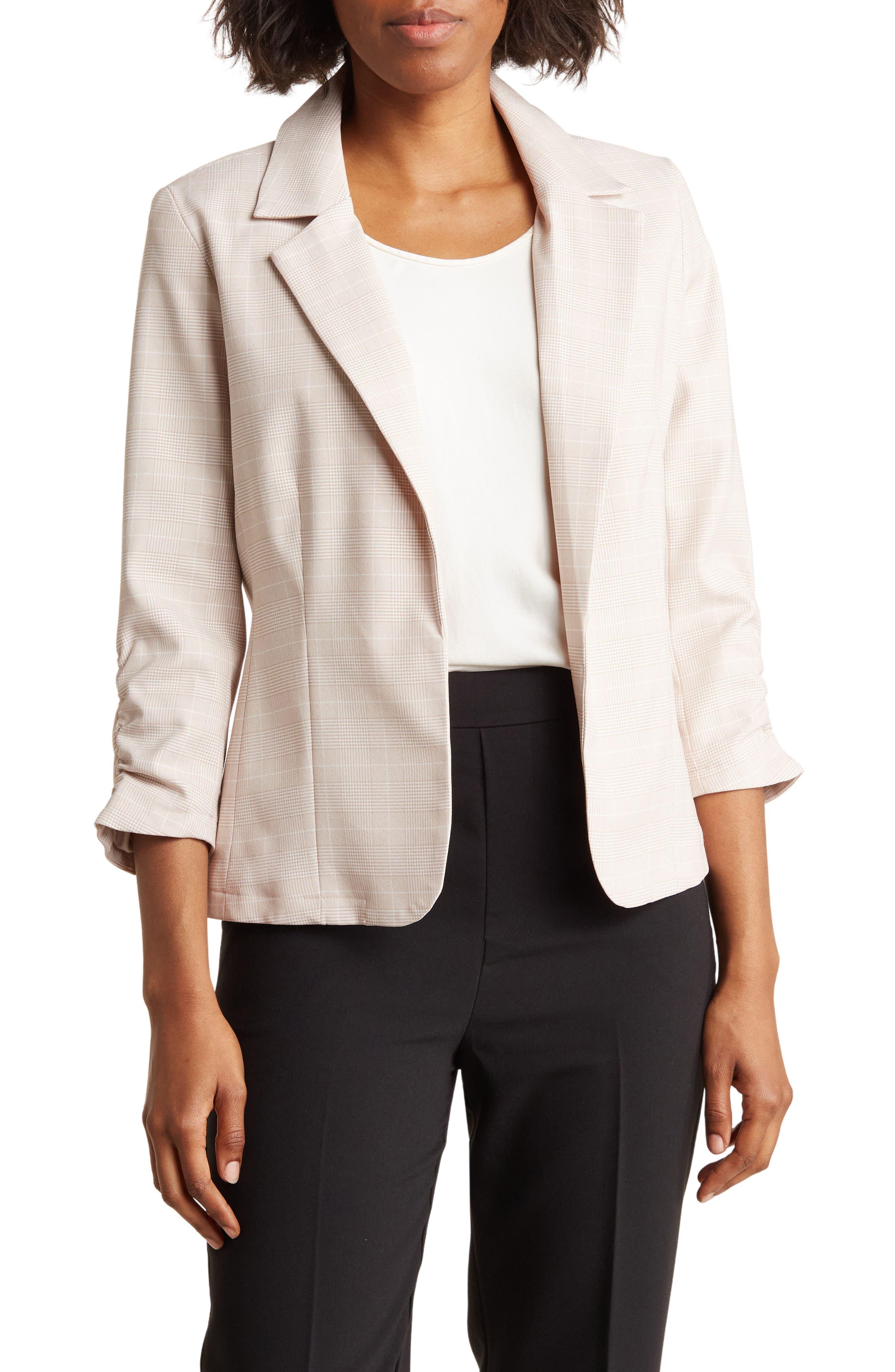 Nordstrom Ruched Sleeve Jacket in White Lyst