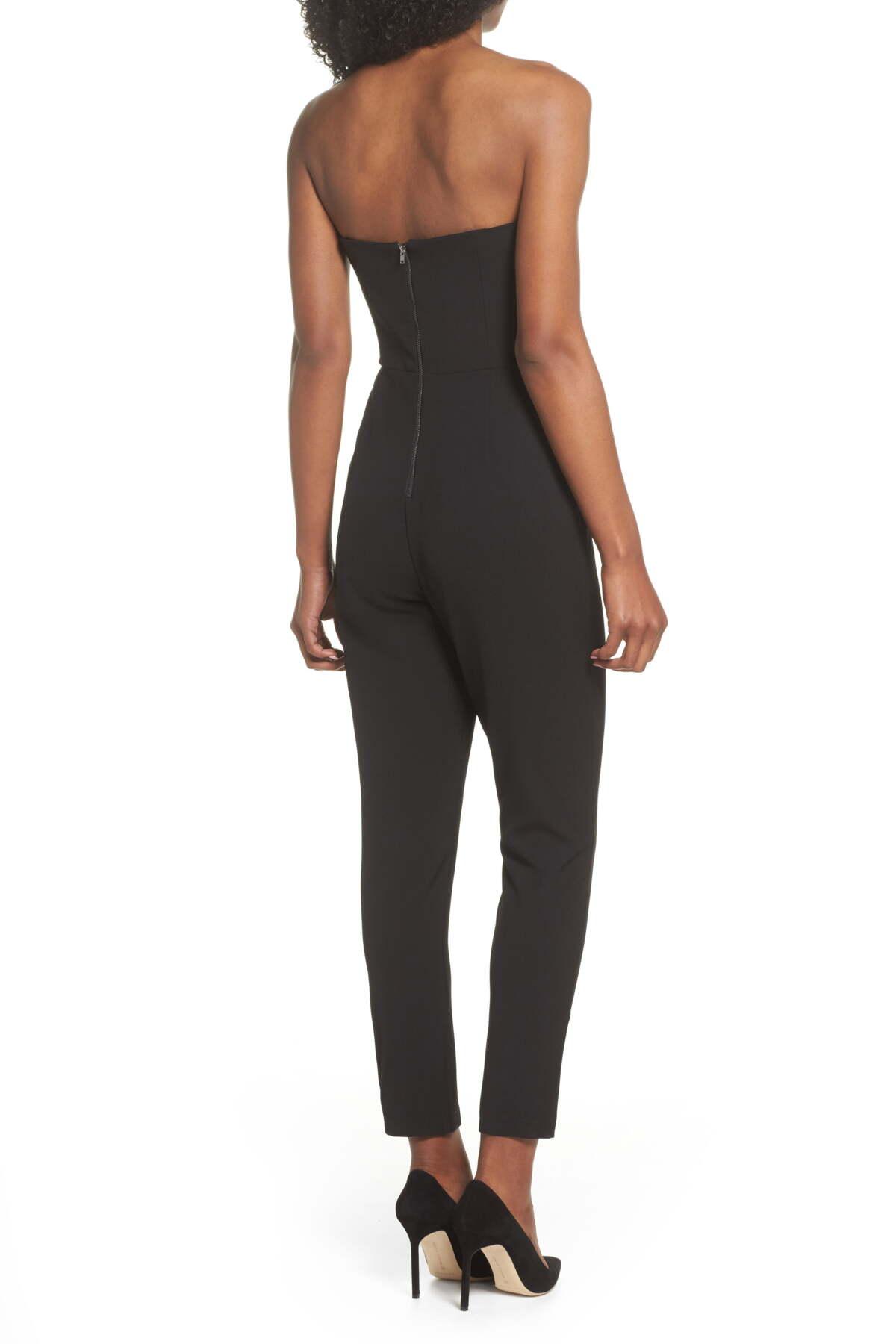 adelyn rae strapless slim leg jumpsuit