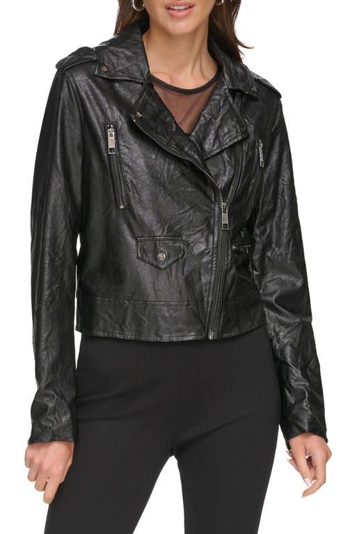 Dkny leather biker jacket best sale