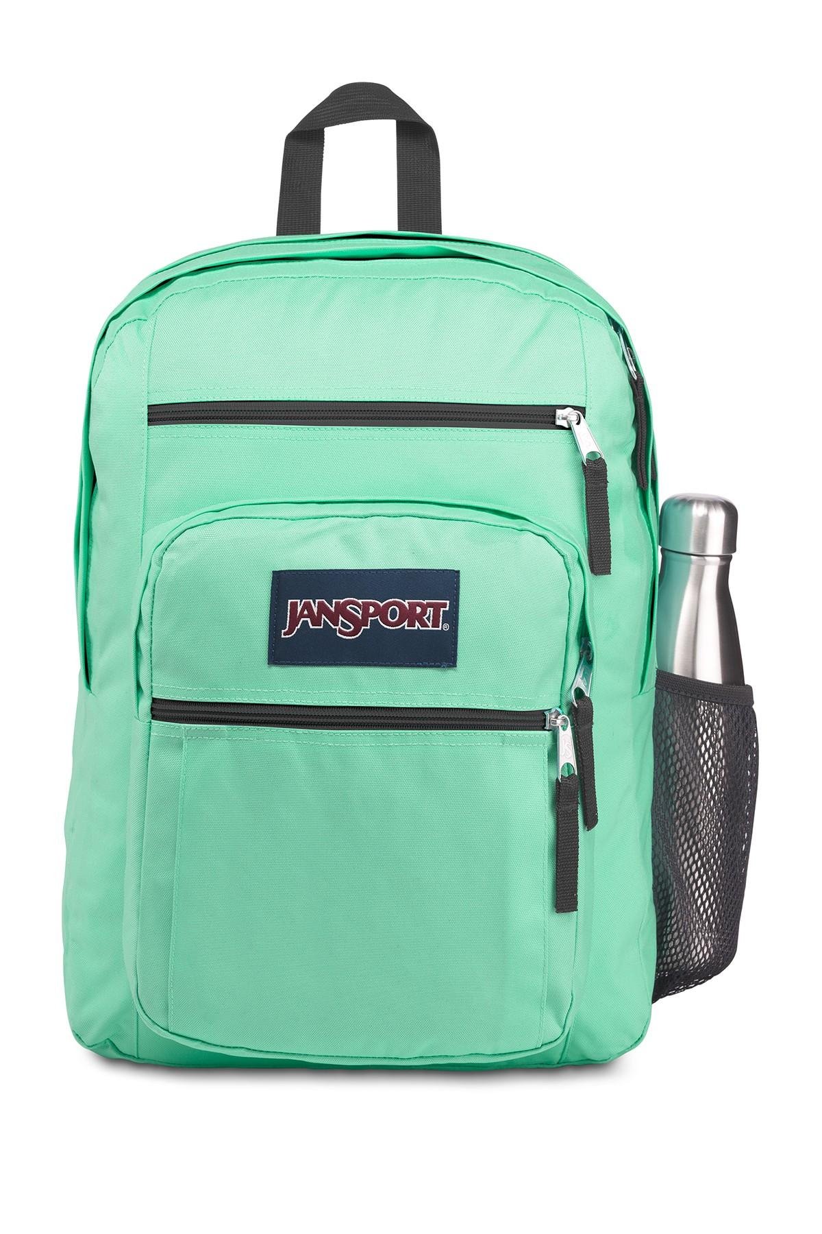 green jansport big student backpack