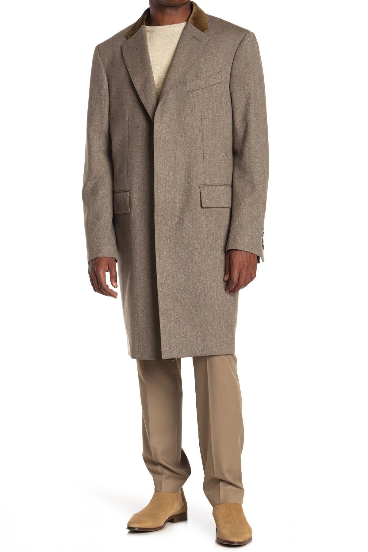 thomas pink green covert wool top coat for men