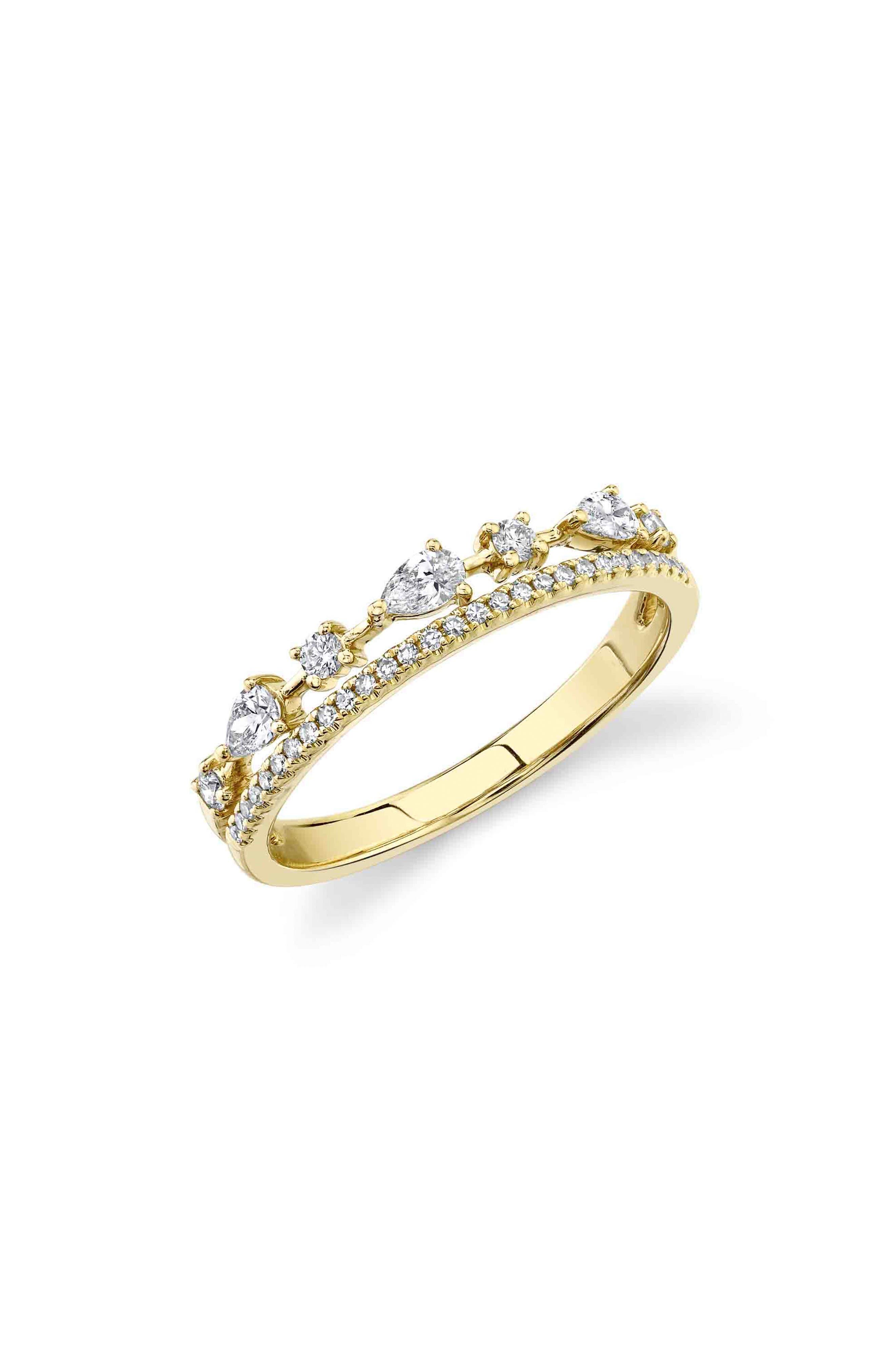 Ron Hami 14k Yellow Gold Diamond Double Band Ring in Metallic | Lyst