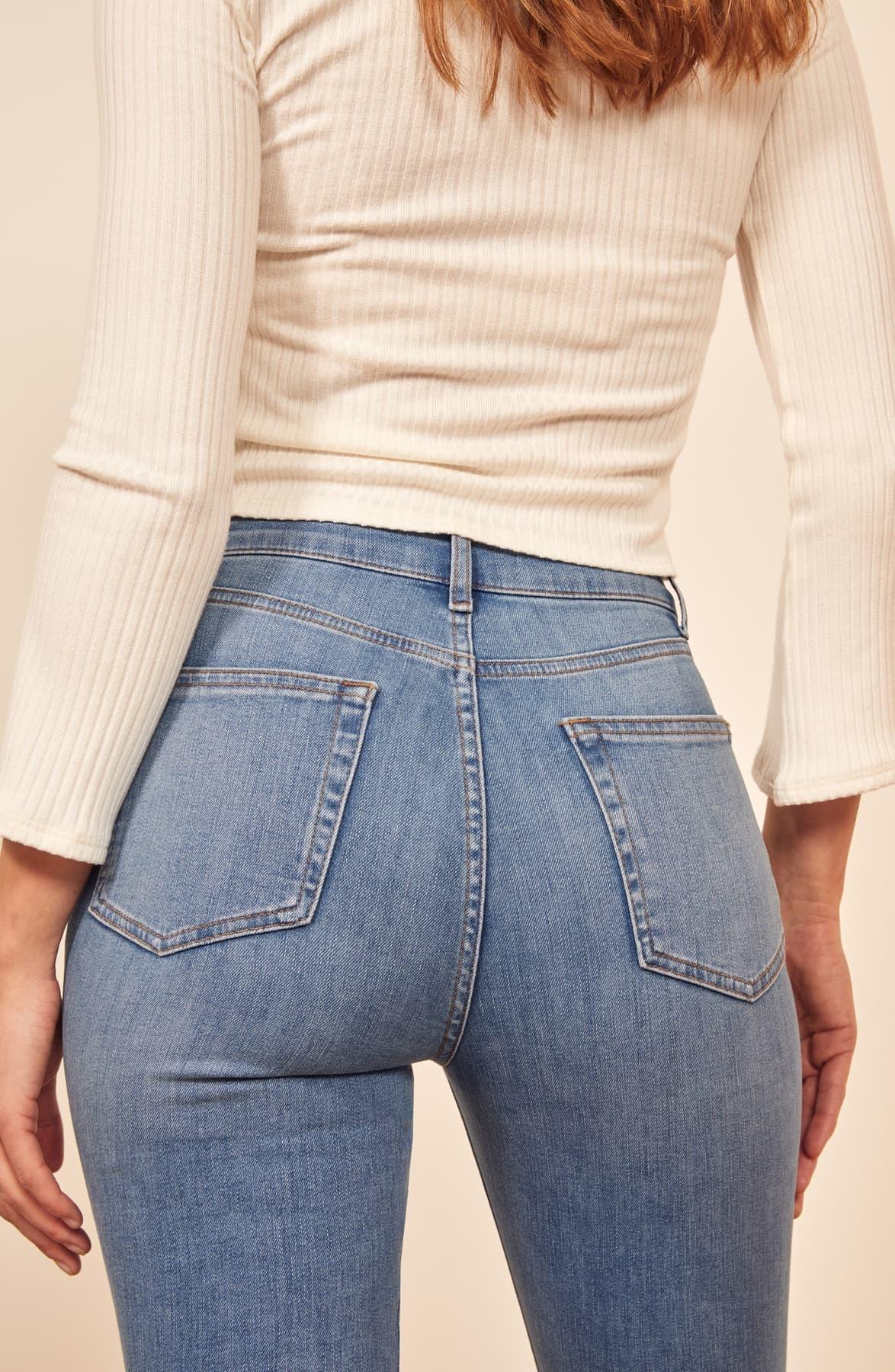 reformation high and skinny crop