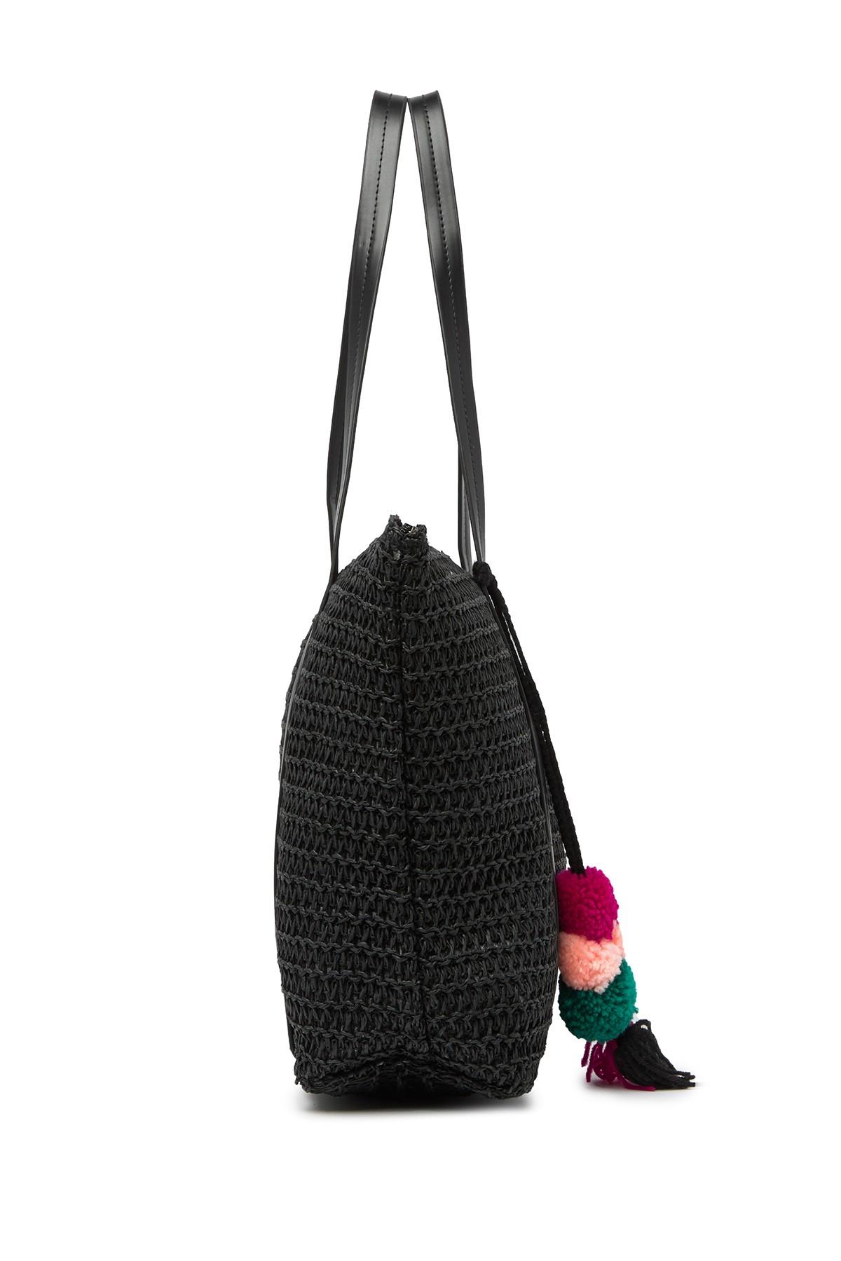 shiraleah pom pom tote
