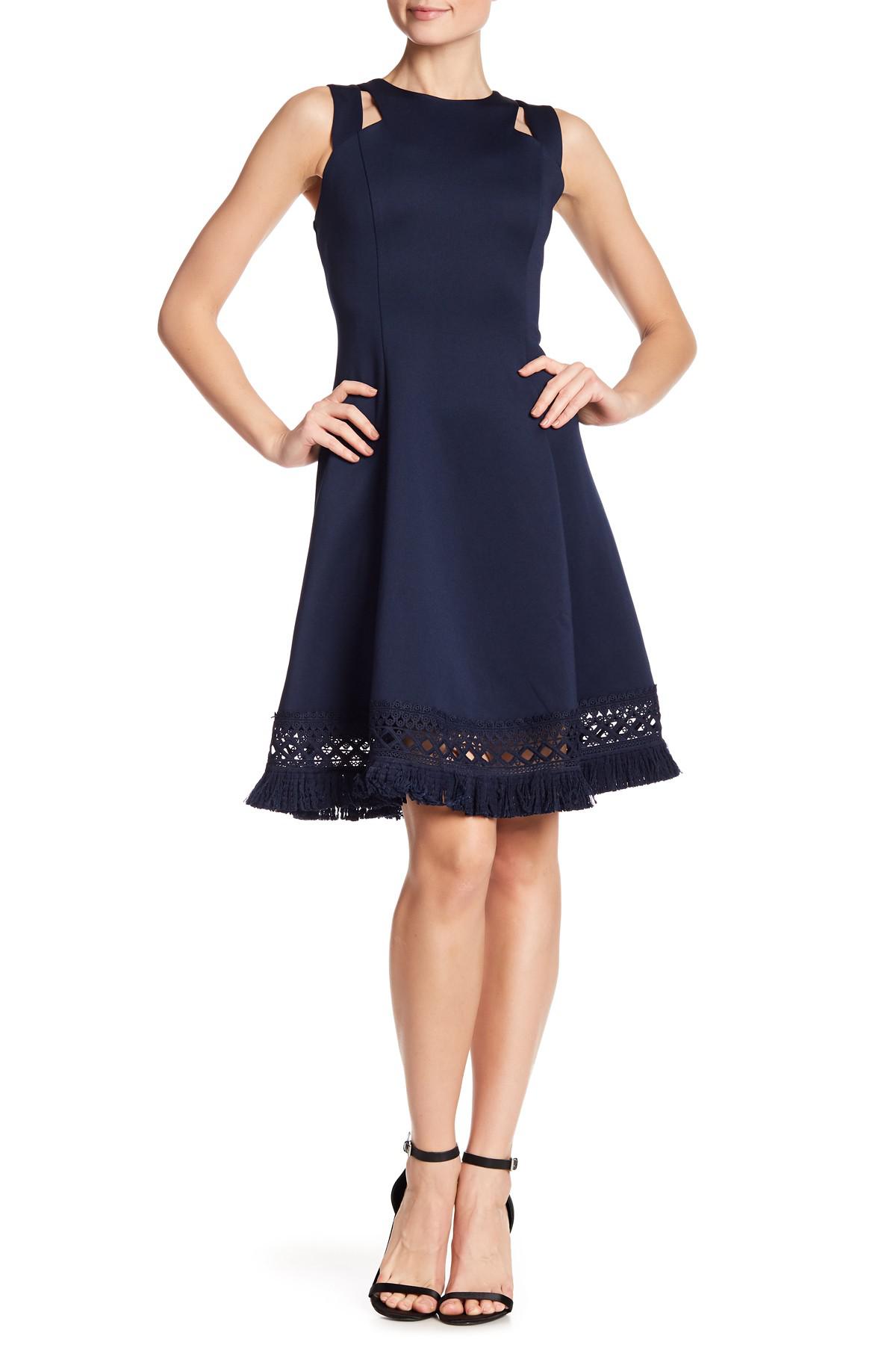 donna ricco navy dress