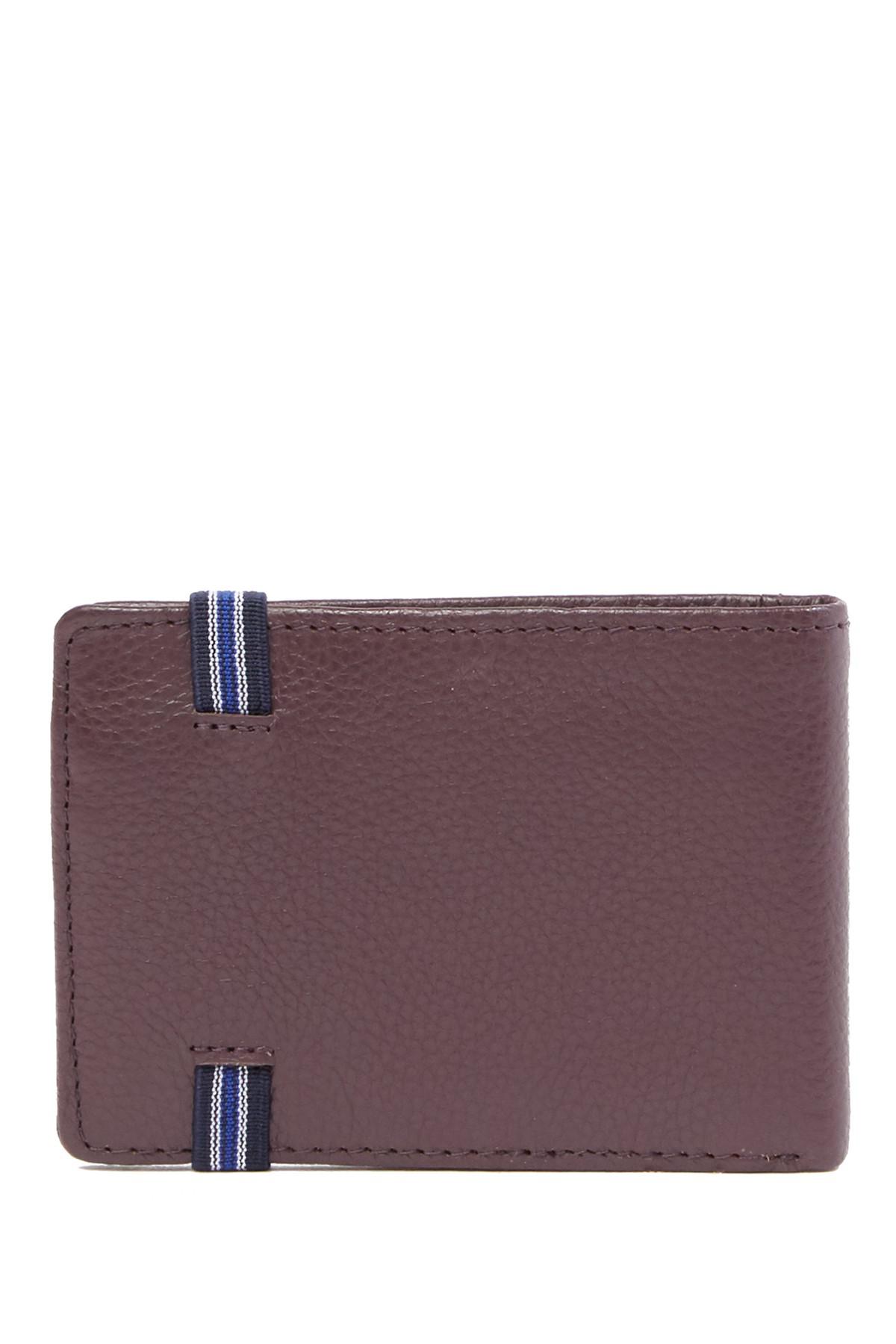 1901 Hudson Leather Slim Bifold Wallet in Purple for Men 1901 Hudson Leather Slim Bifold Wallet in Purple for Men