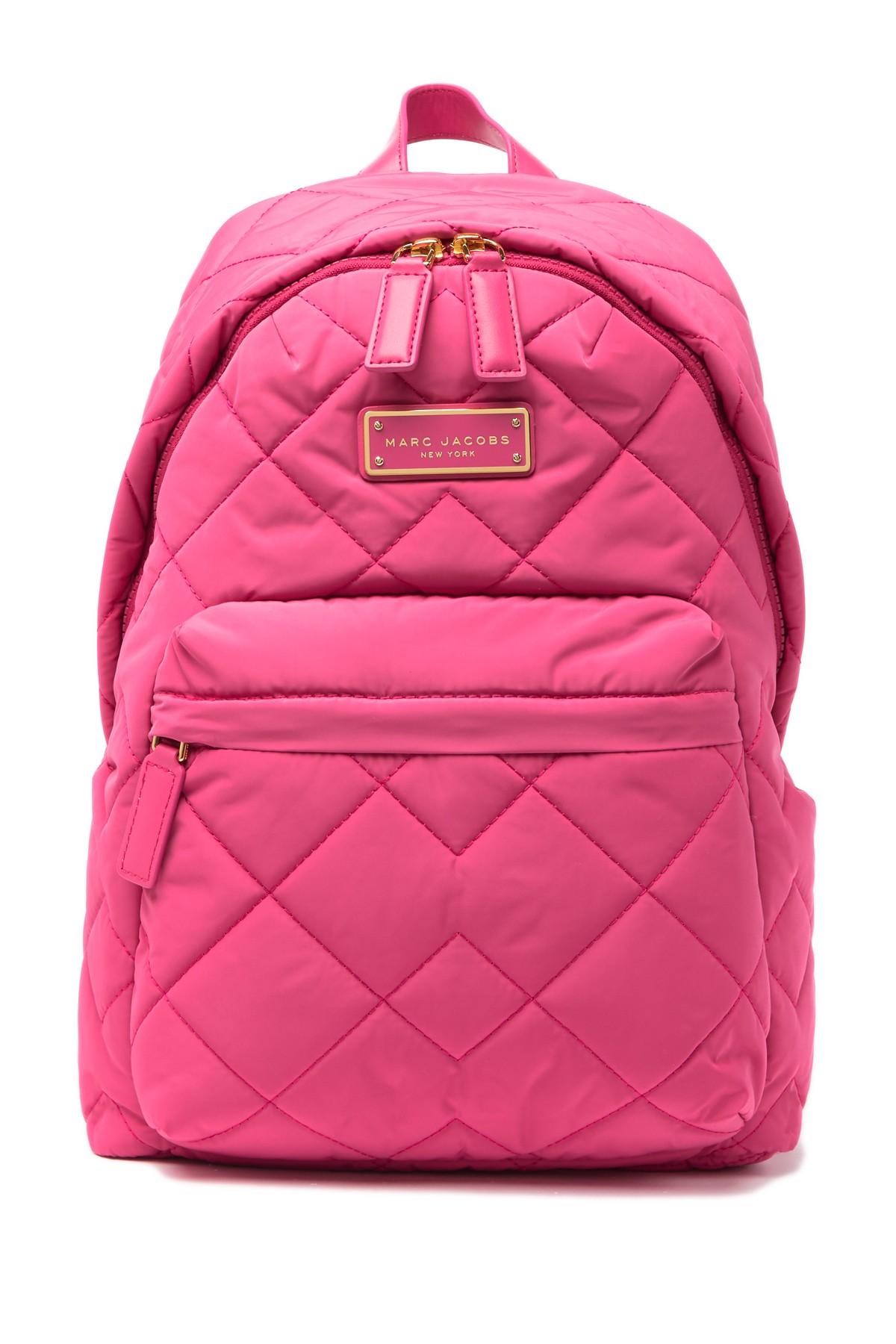 Marc Jacobs Quilted Nylon School Backpack in Pink | Lyst