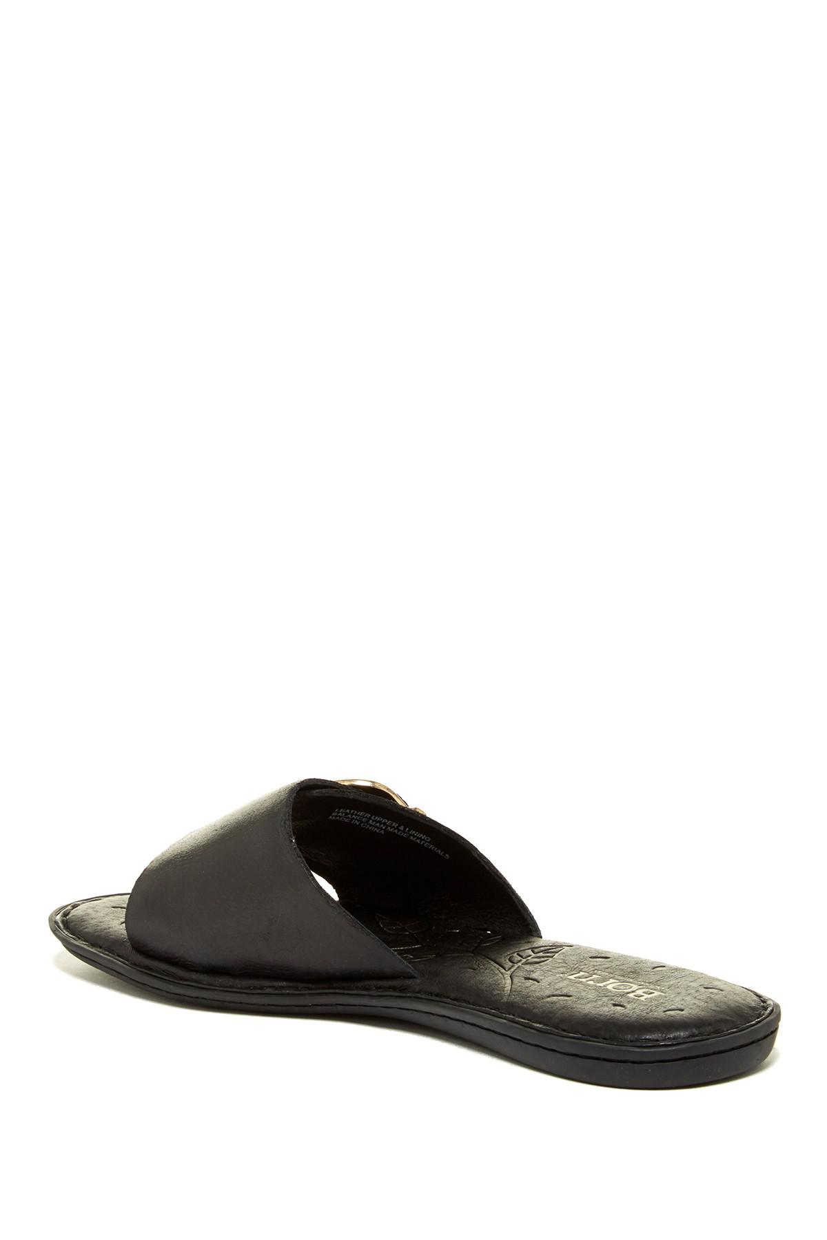 born leather comfort flat slides