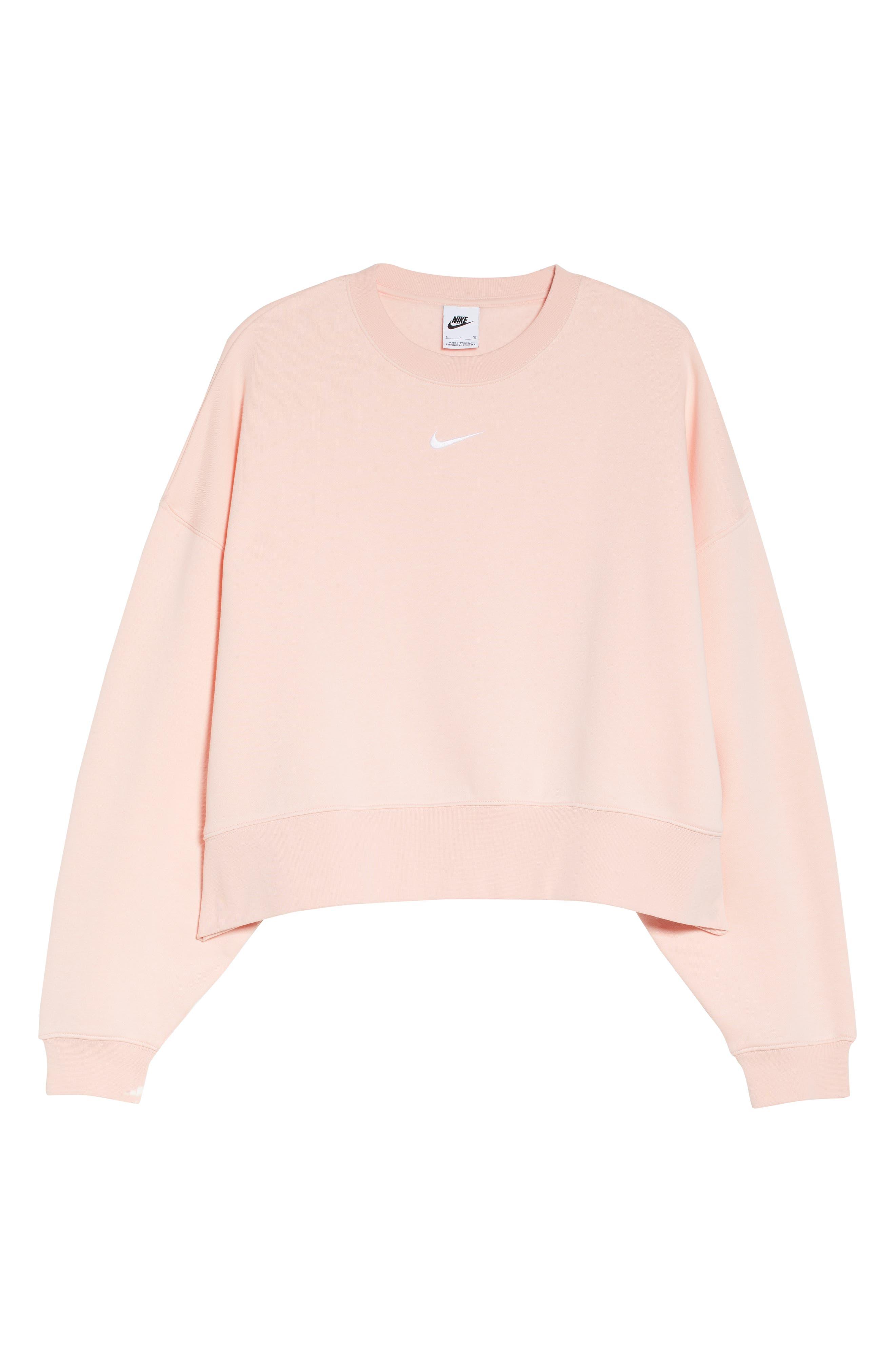 Nike Sportswear Essential Oversize Sweatshirt In Atmosphere/white At  Nordstrom Rack in Pink | Lyst