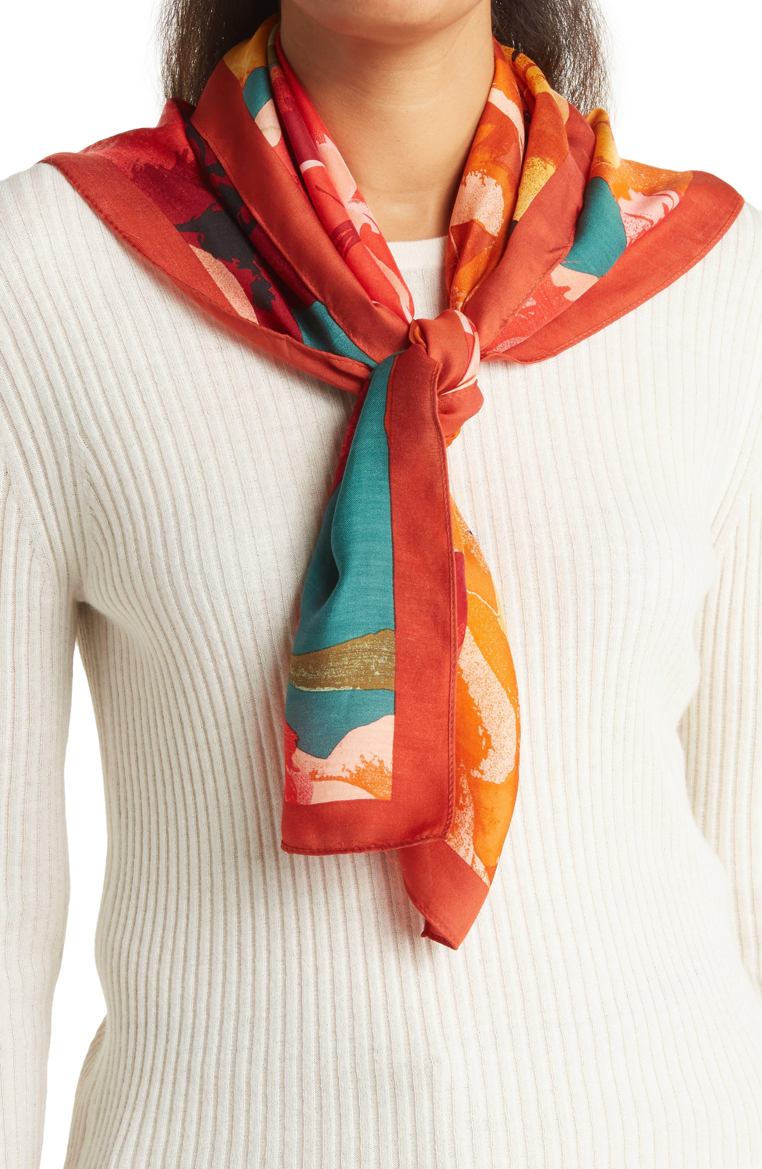 Floral Silk Square Scarf