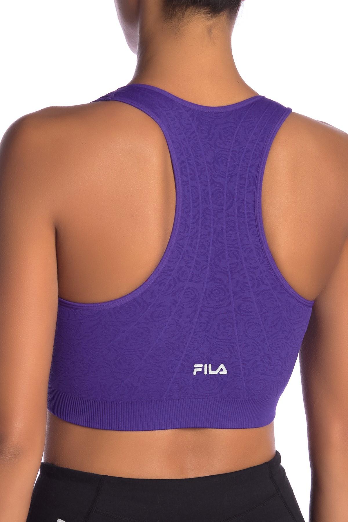 Fila Synthetic Running With Roses Seamless Sports Bra in Purple Lyst