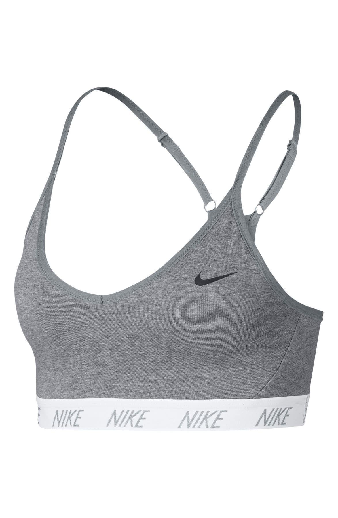 Nike Cotton Indy Soft Light Support Sports Bra in Grey (Gray) | Lyst