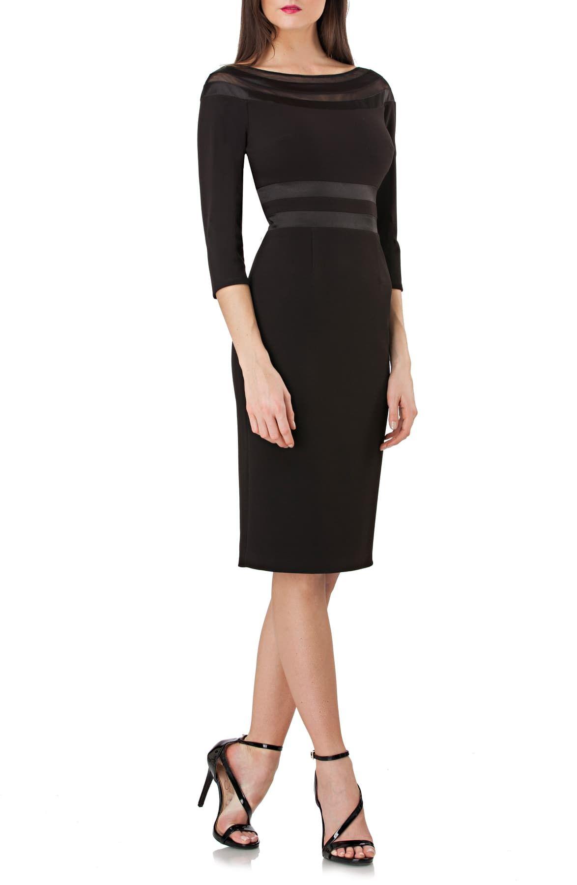 js collection illusion lace evening dress