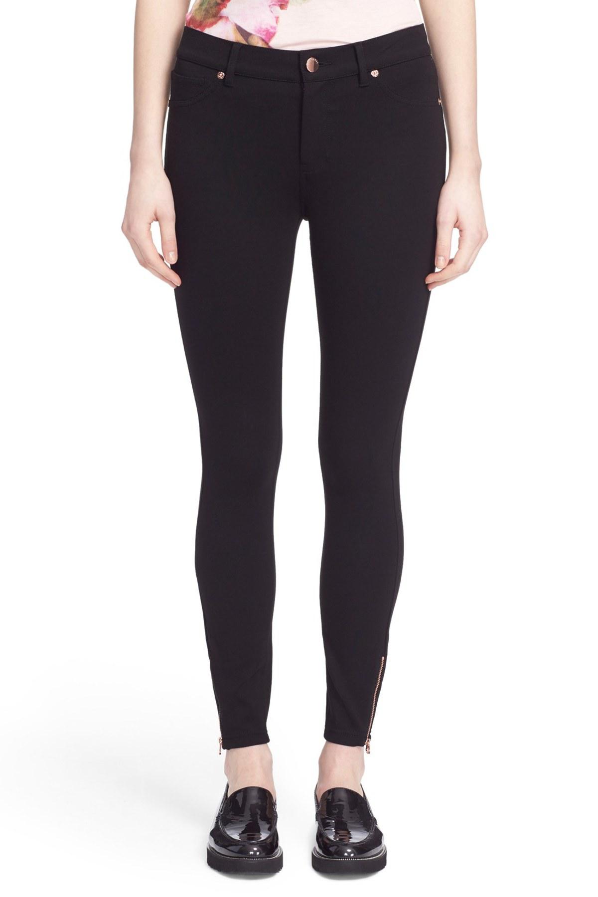 black knit skinny pants