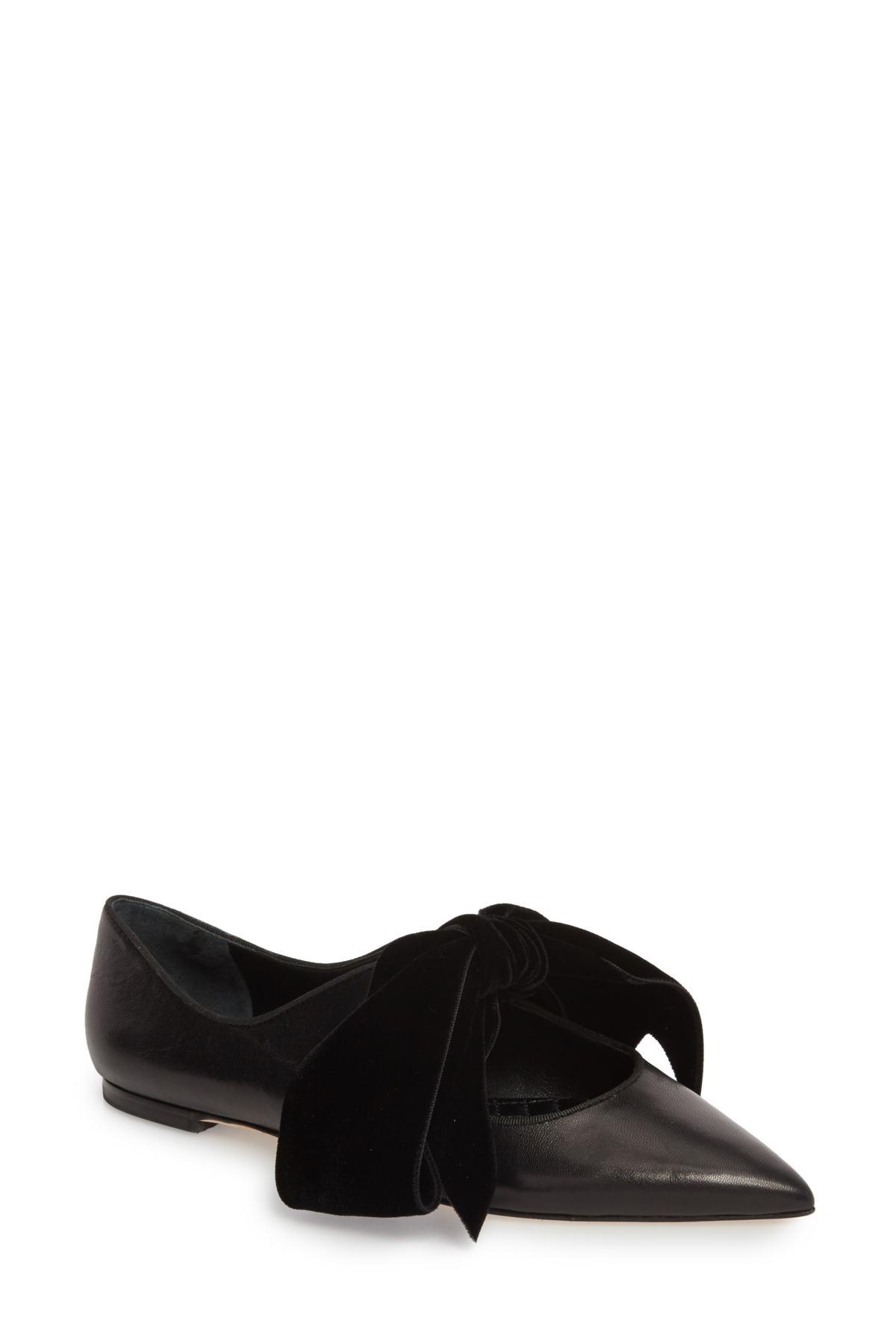 Tory Burch Clara Ballet Flats With Large Velvet Bow in Black - Lyst