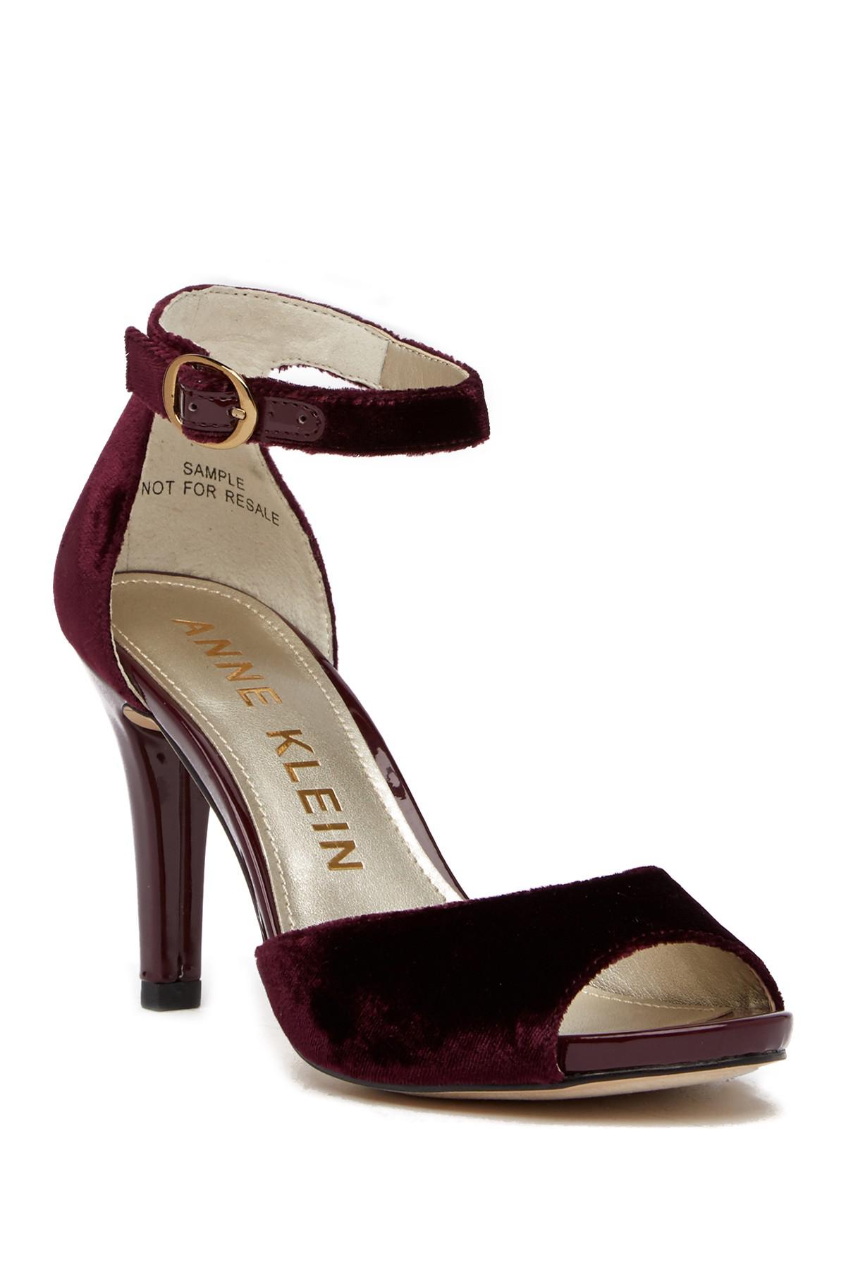 Anne Klein Opalize Velvet Dress Sandal in PurplePurple ve