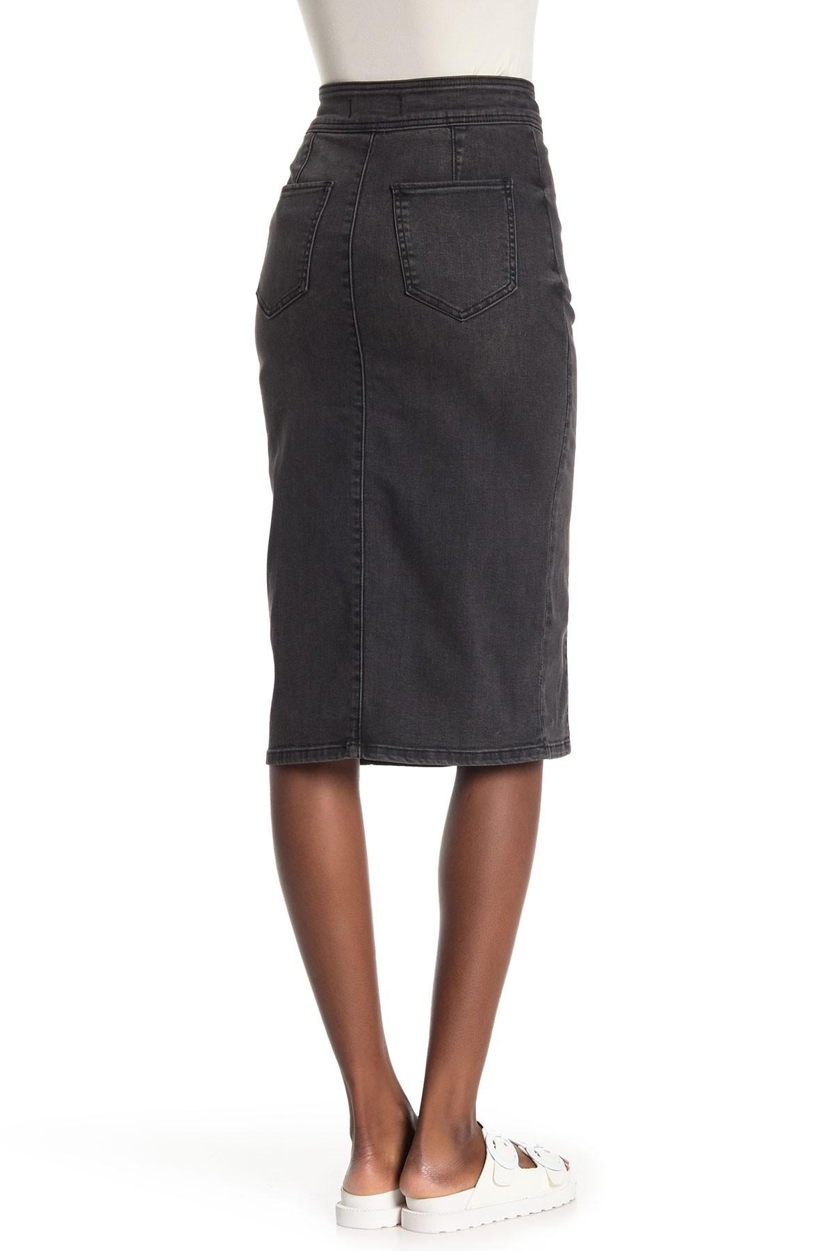 free people maddie denim midi skirt