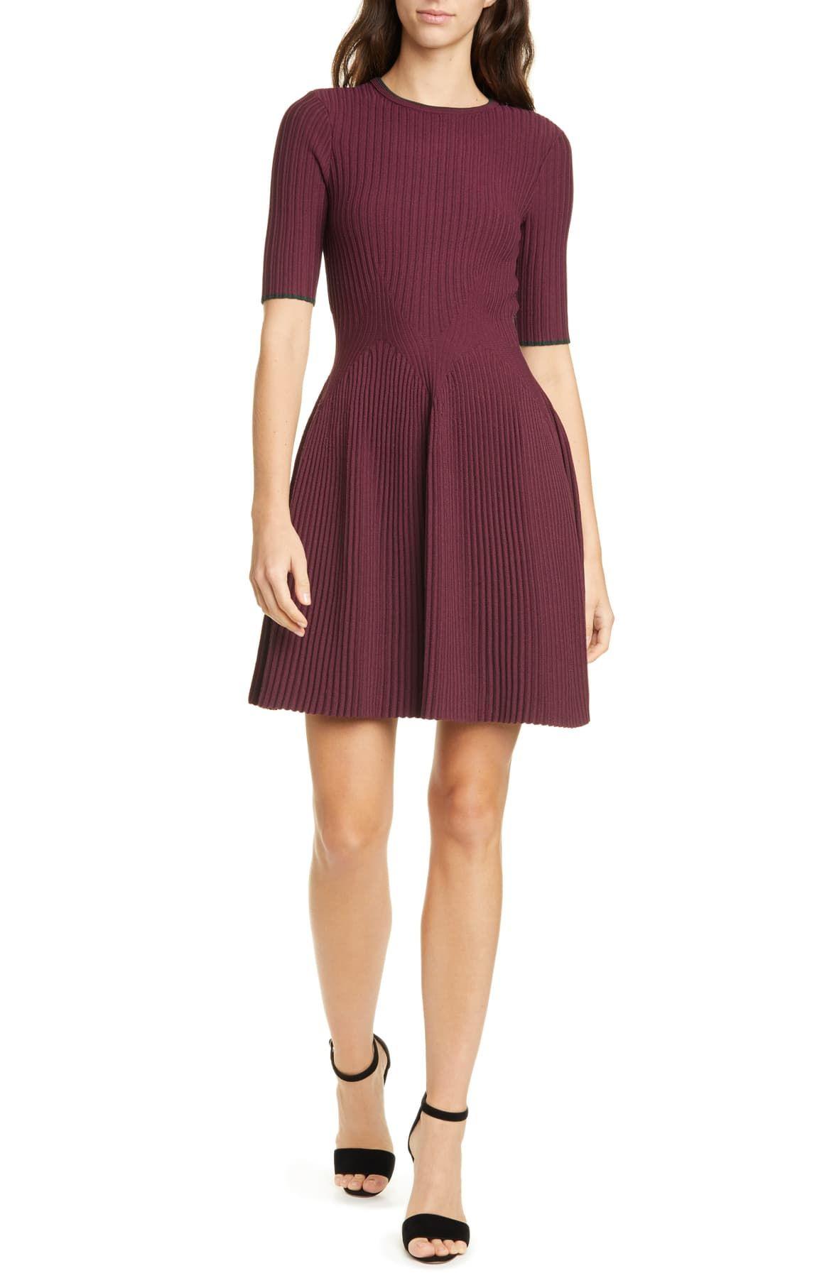 ted baker purple skater dress